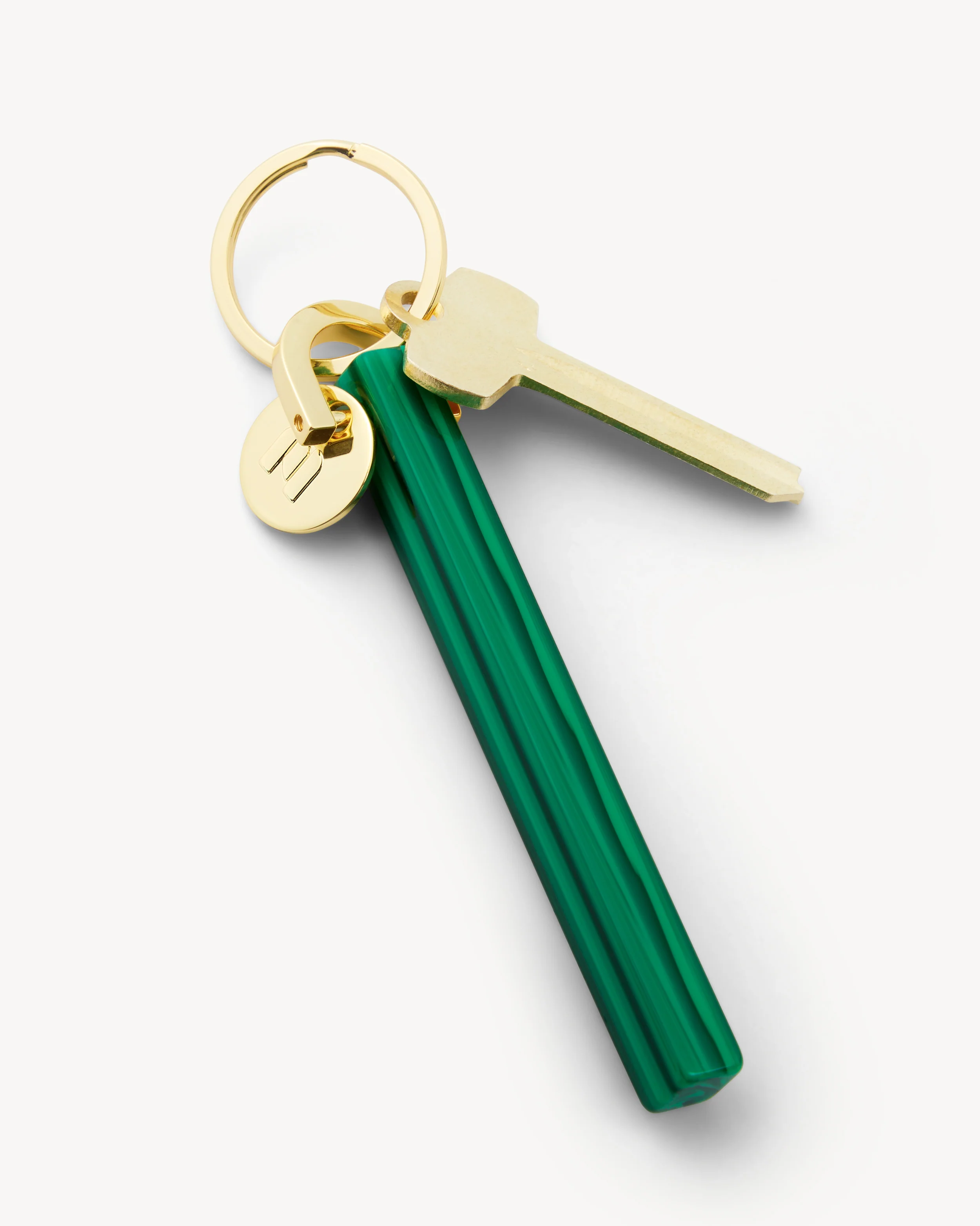 Bar Keychain in Malachite - Gold - Image 3