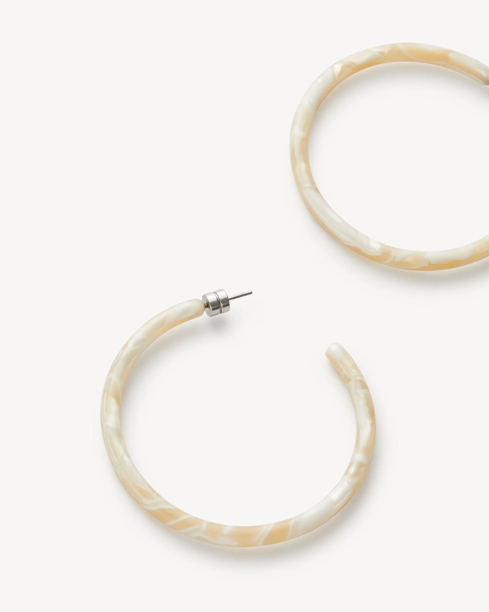 Large Hoops in Ivory - Image 2