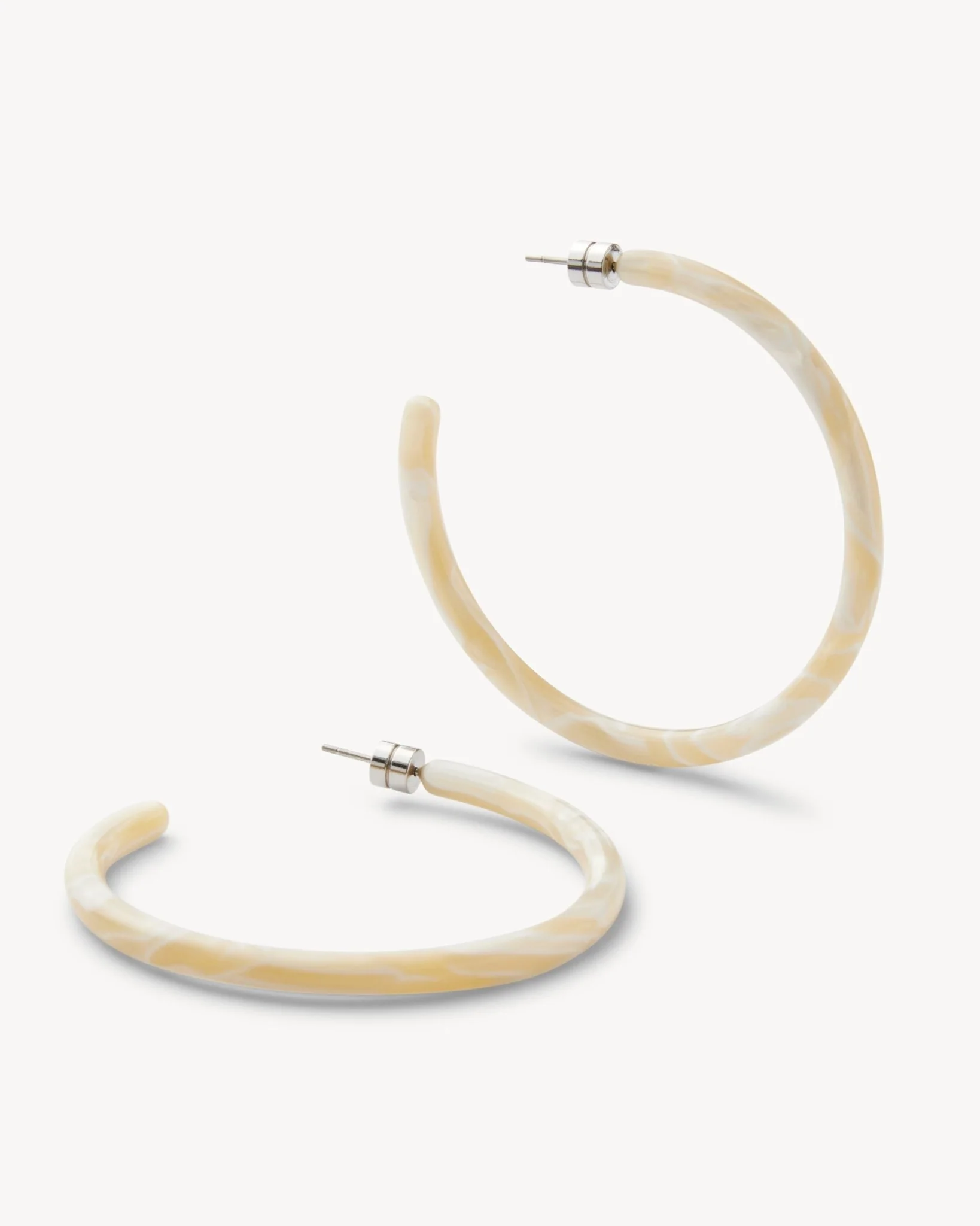 Large Hoops in Ivory - Image 3