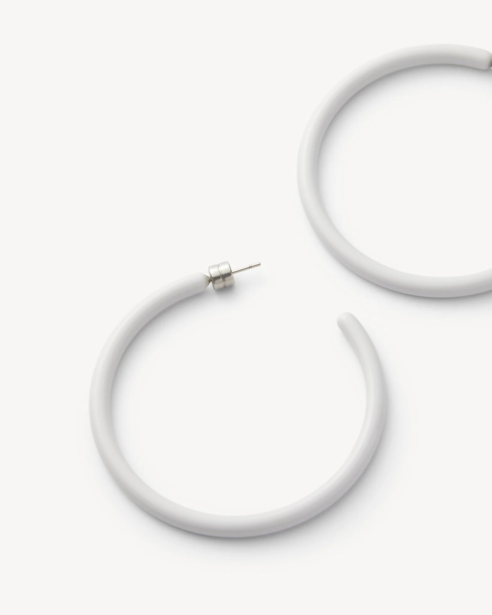 Large Hoops in Light Grey - Image 2