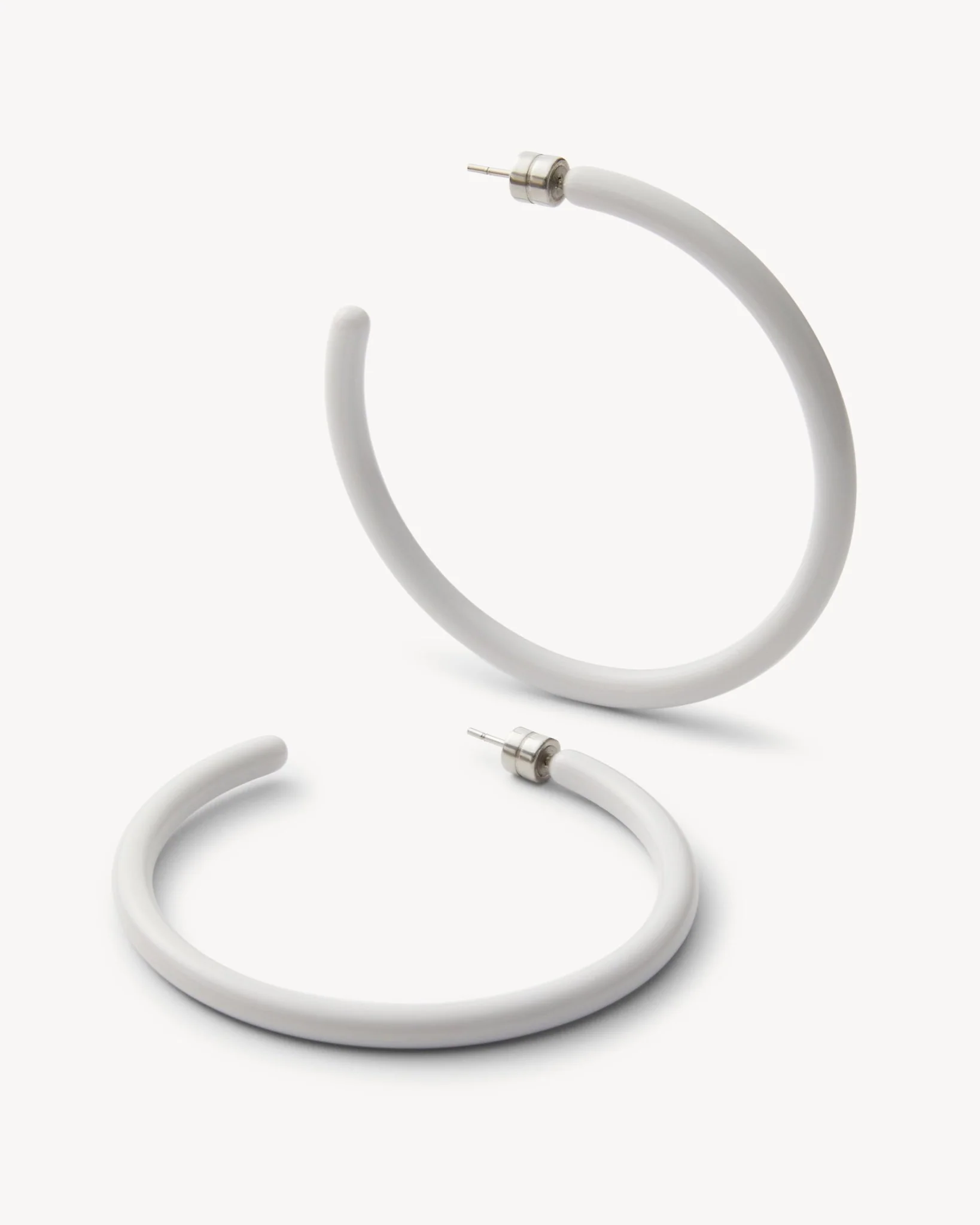 Large Hoops in Light Grey - Image 3