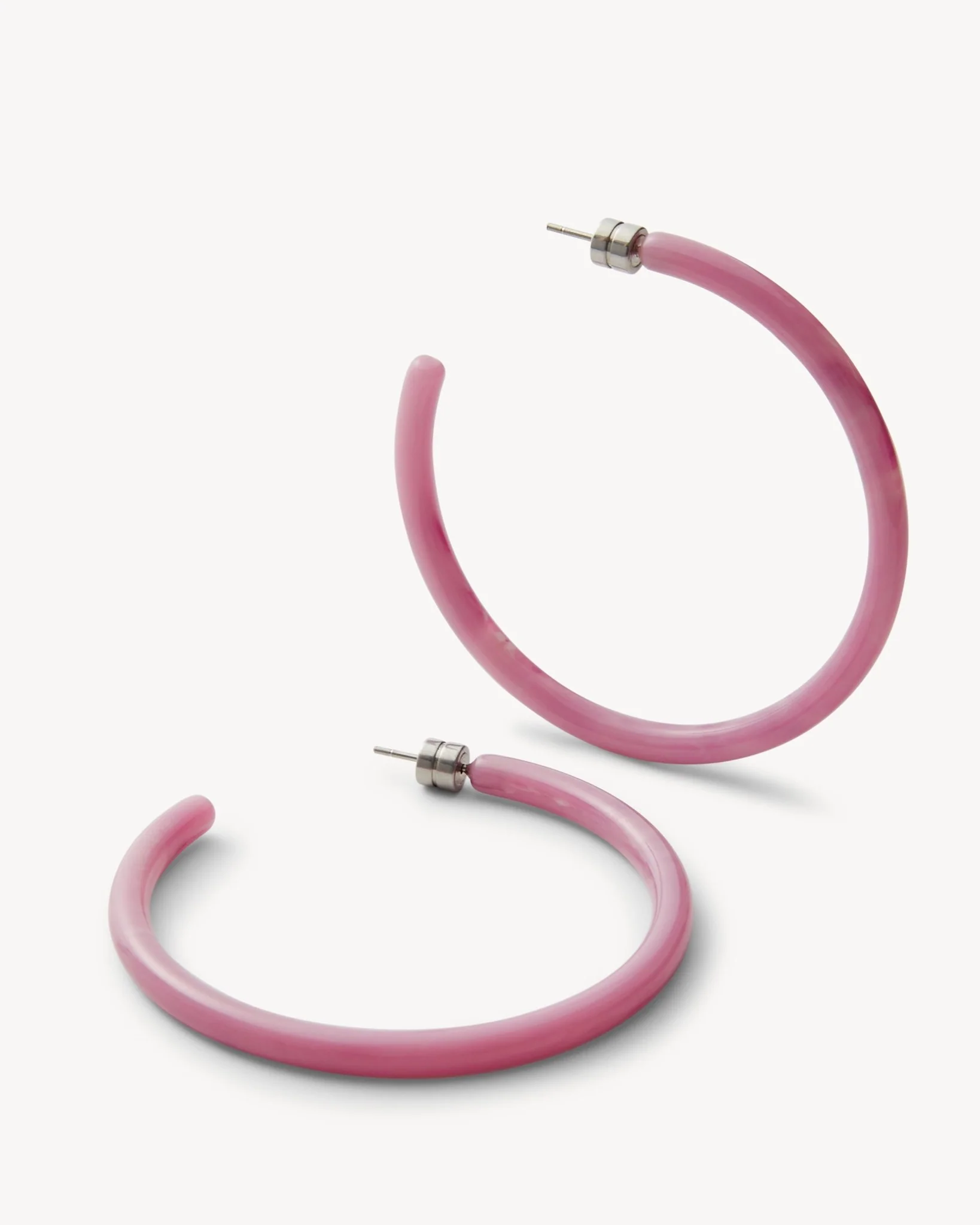 Large Hoops in Orchid - Image 3