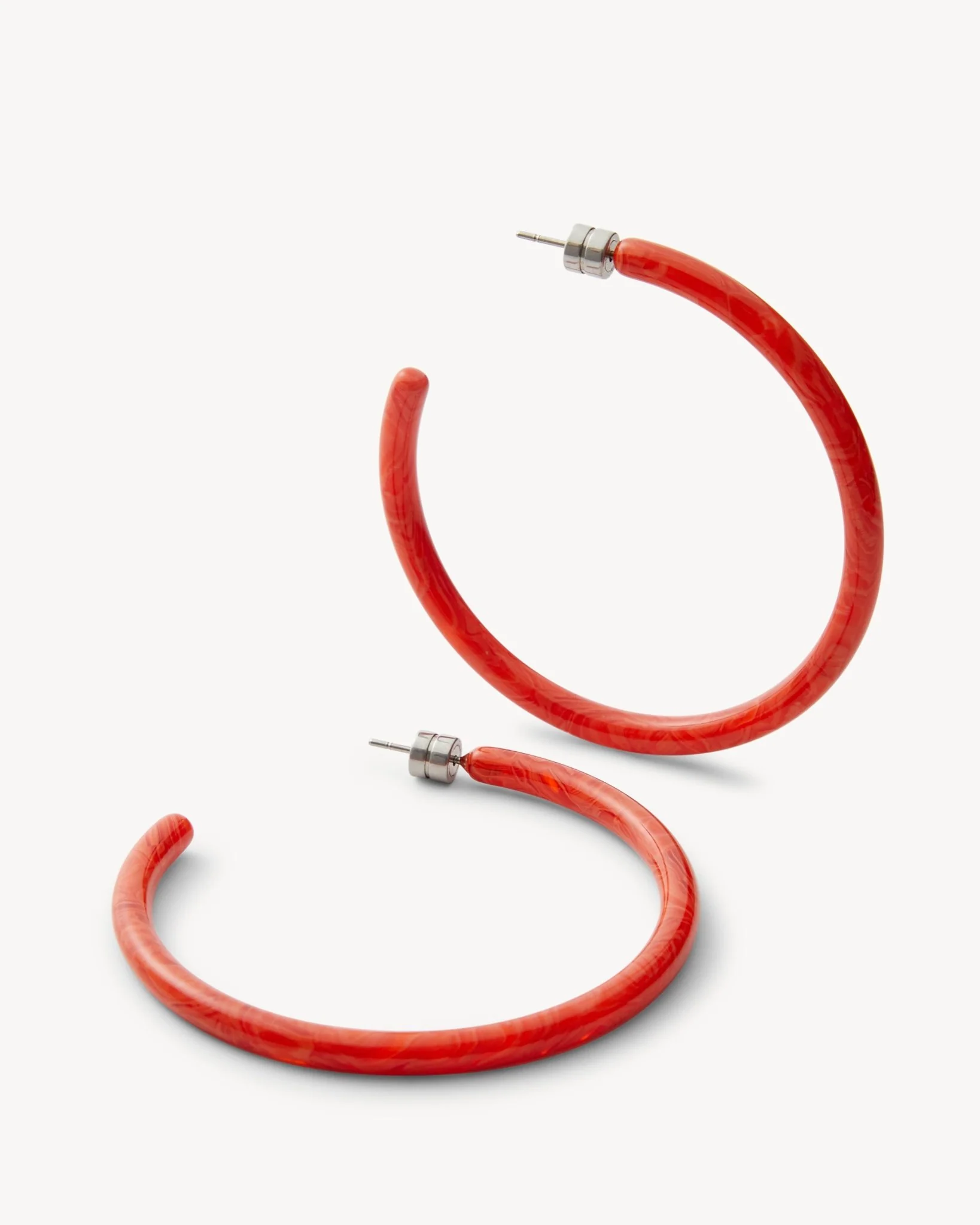 Large Hoops in Poppy - Image 3