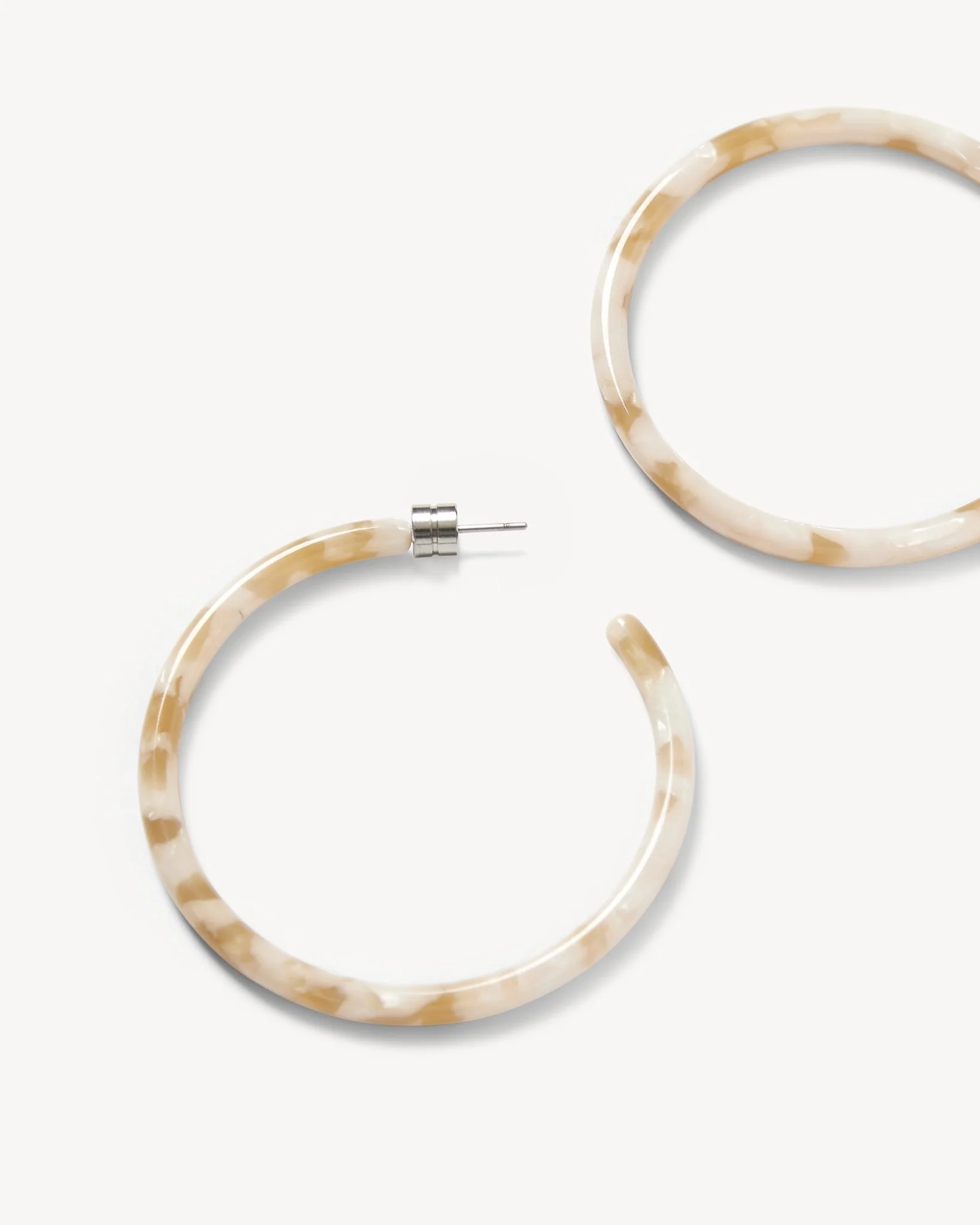 Large Hoops in Taupe Shell - Image 2