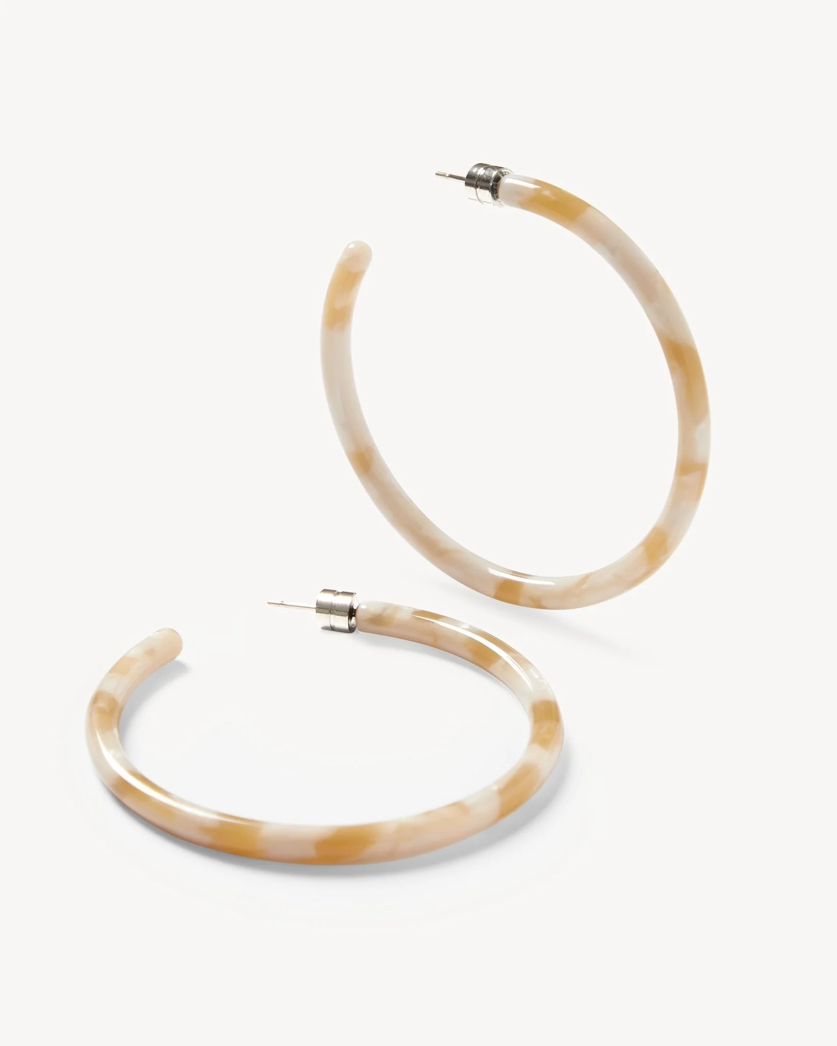 Large Hoops in Taupe Shell - Image 3