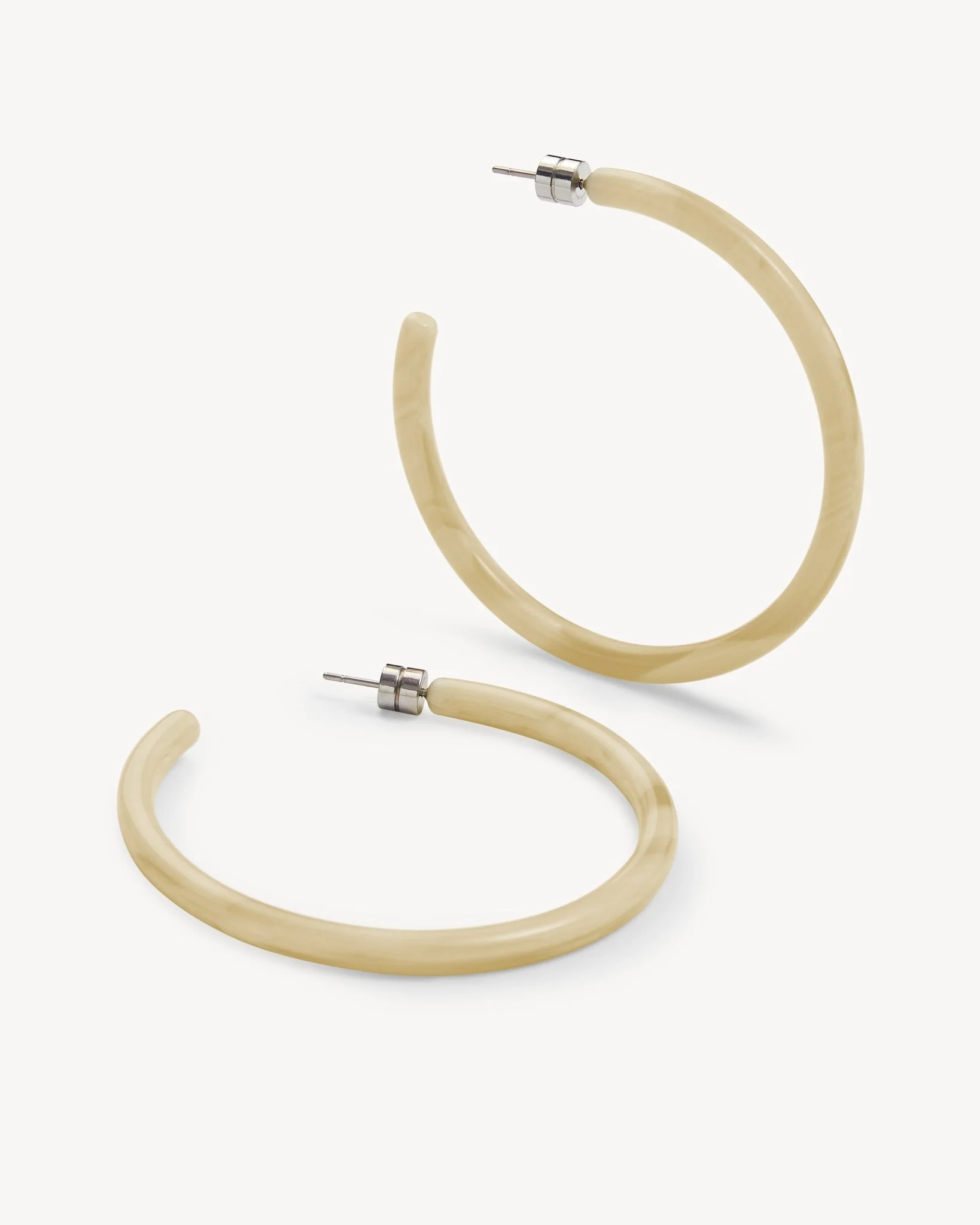Large Hoops in Alabaster - Image 2