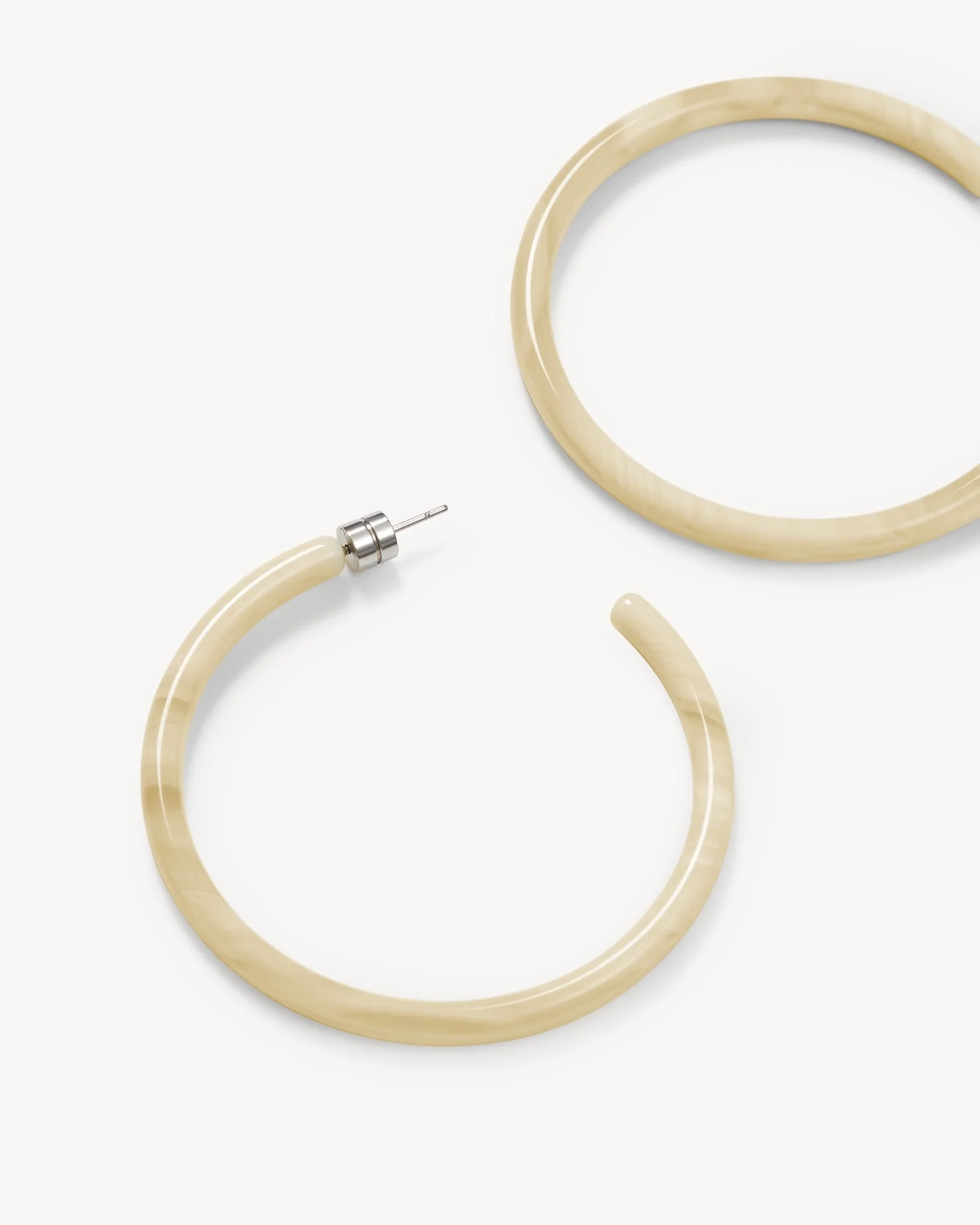 Large Hoops in Alabaster - Image 3