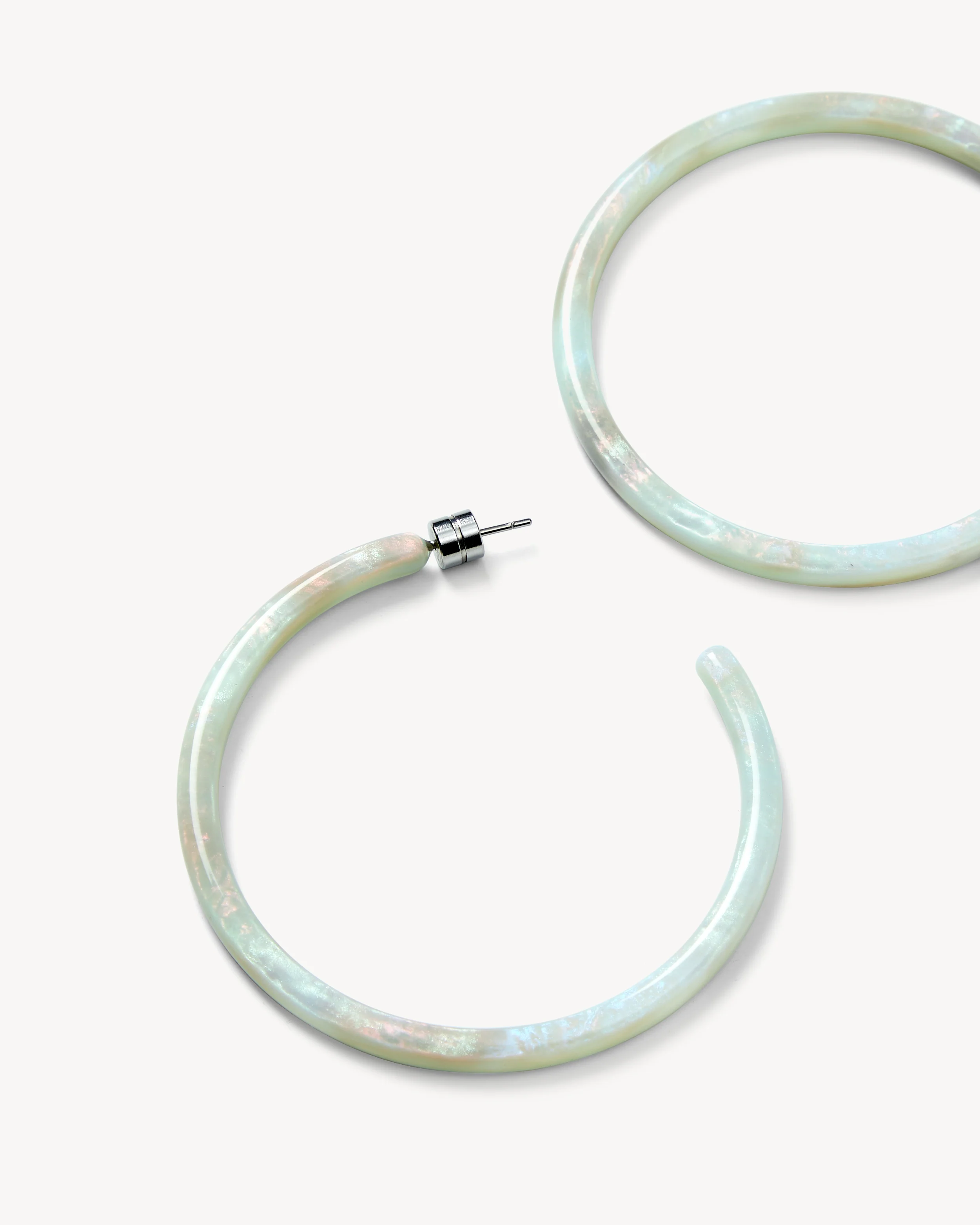 Large Hoops in Astral Mint - Image 2