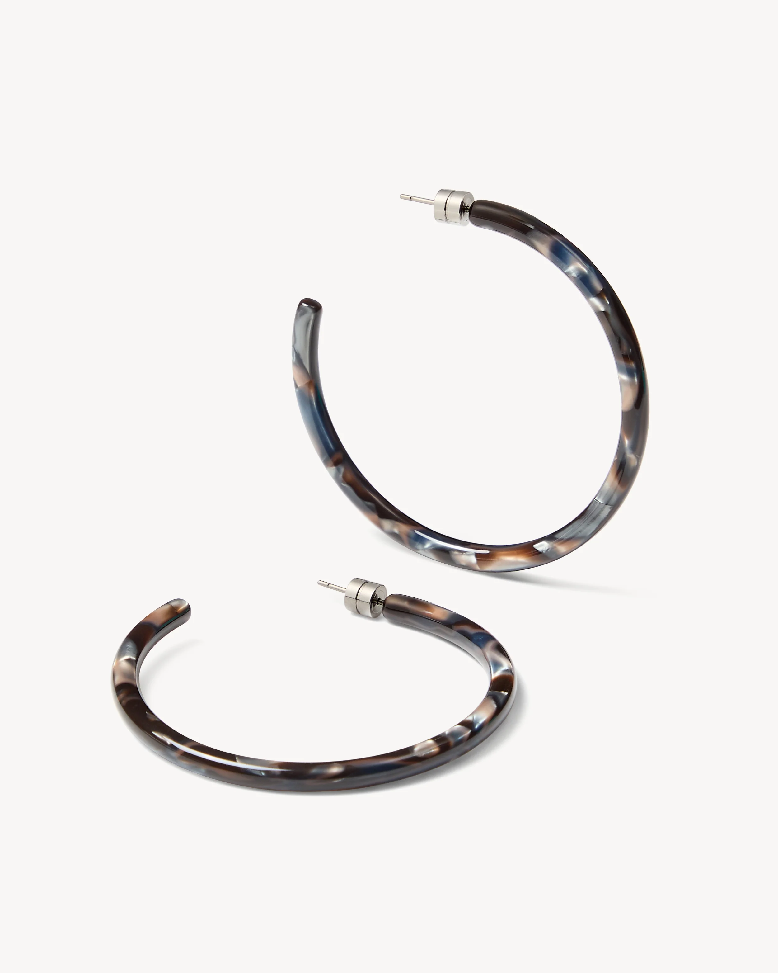 Large Hoops in Blue Horn - Image 3
