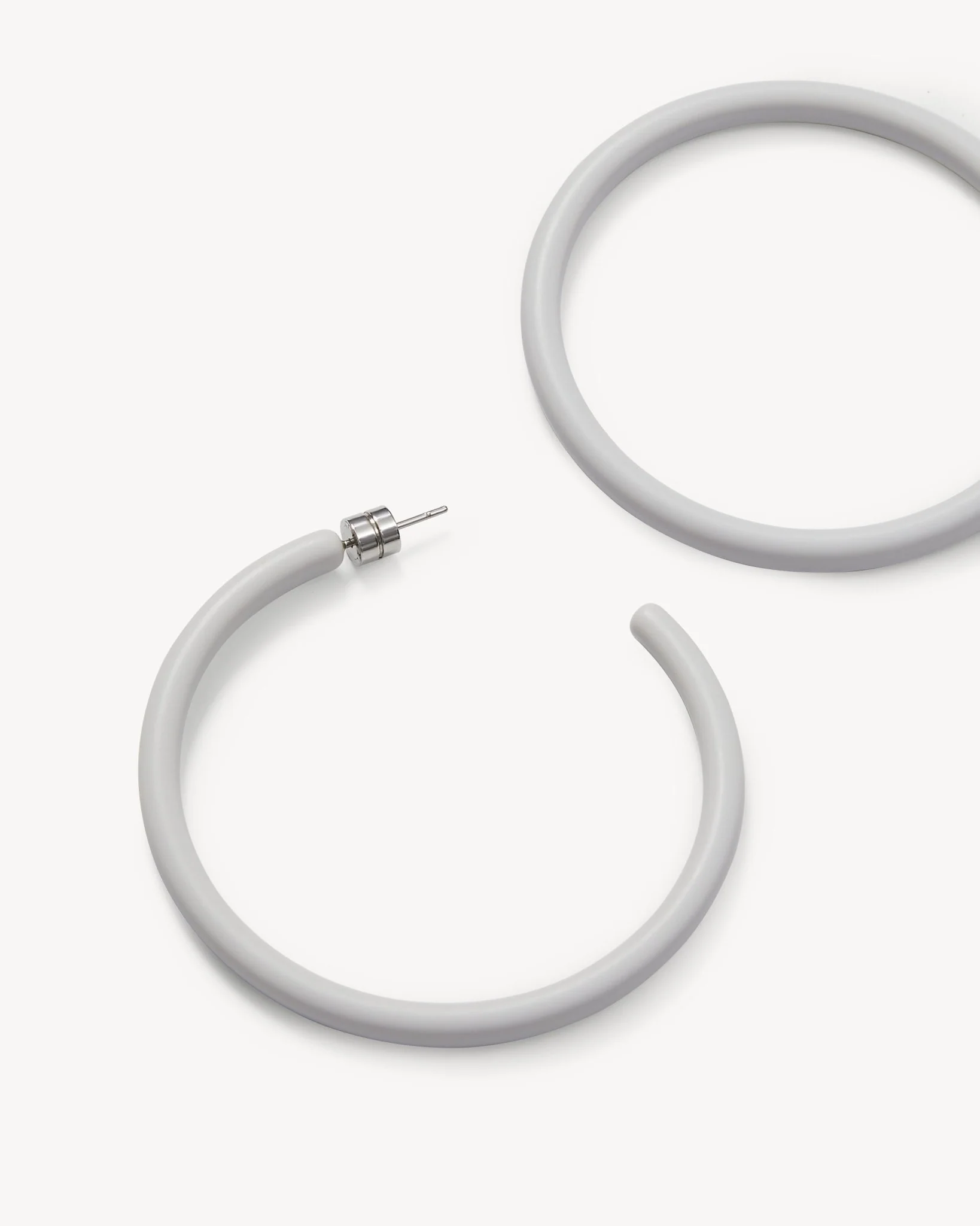 Large Hoops in Light Grey Matte - Image 2