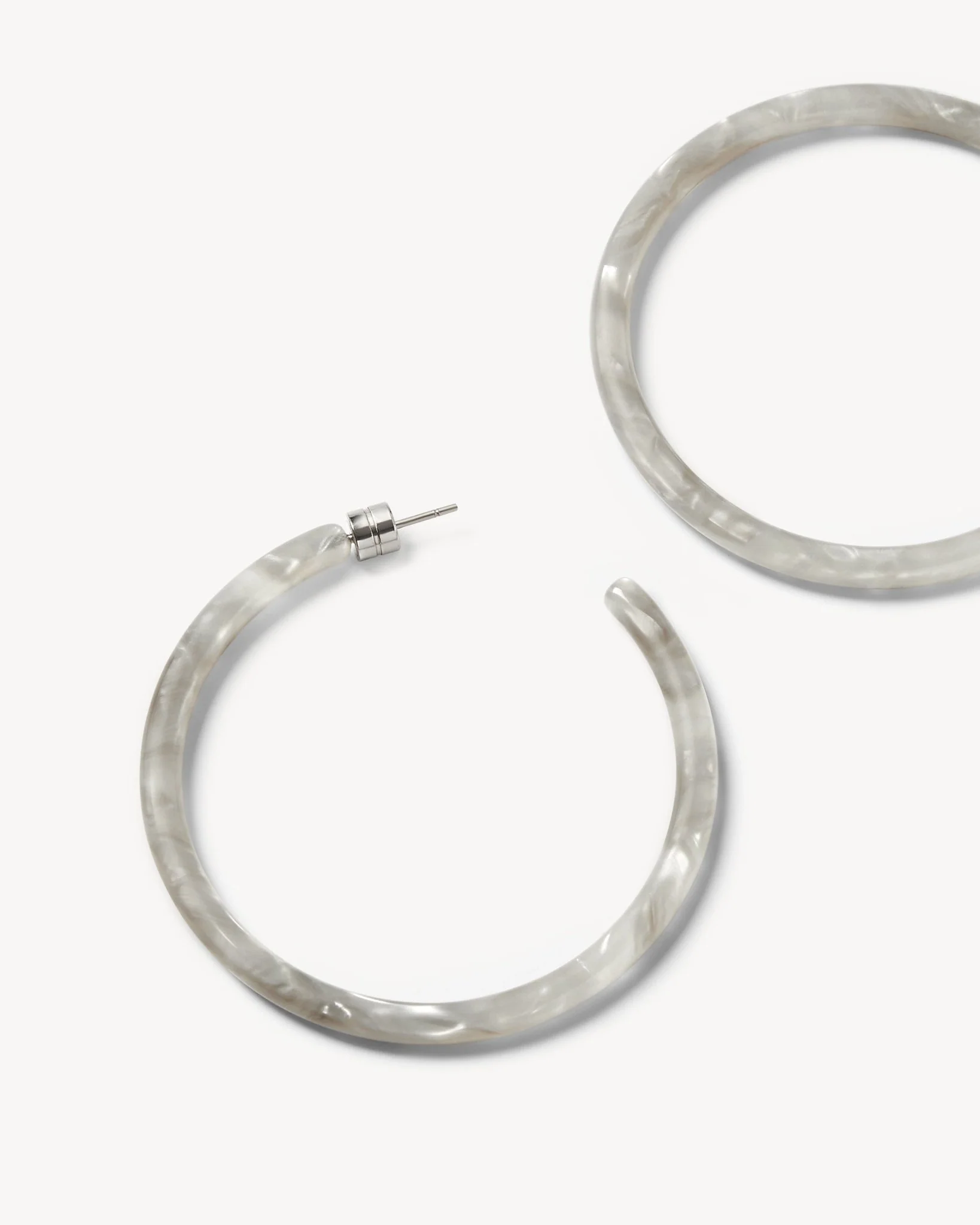 Large Hoops in Grey Shell - Image 2
