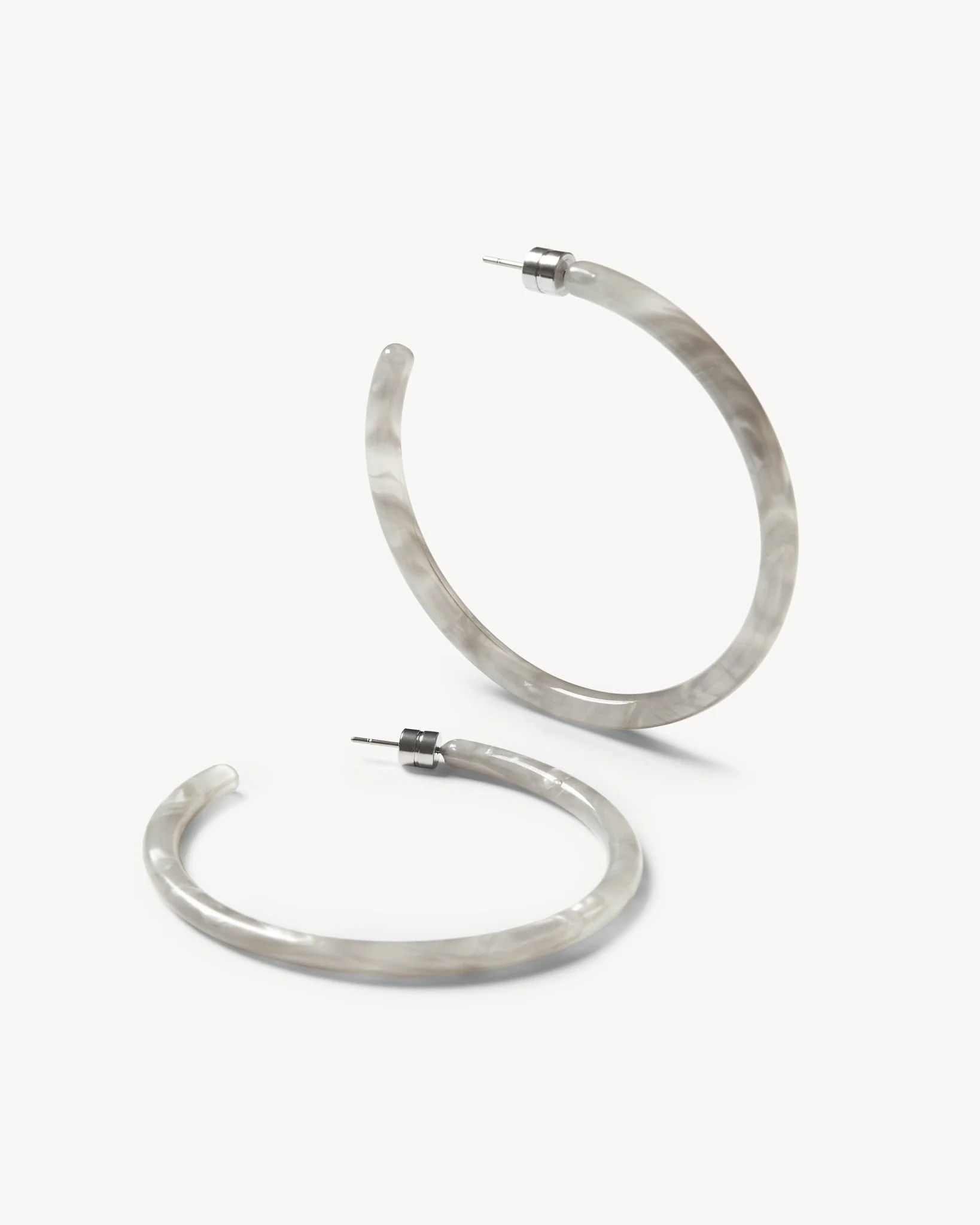 Large Hoops in Grey Shell - Image 3