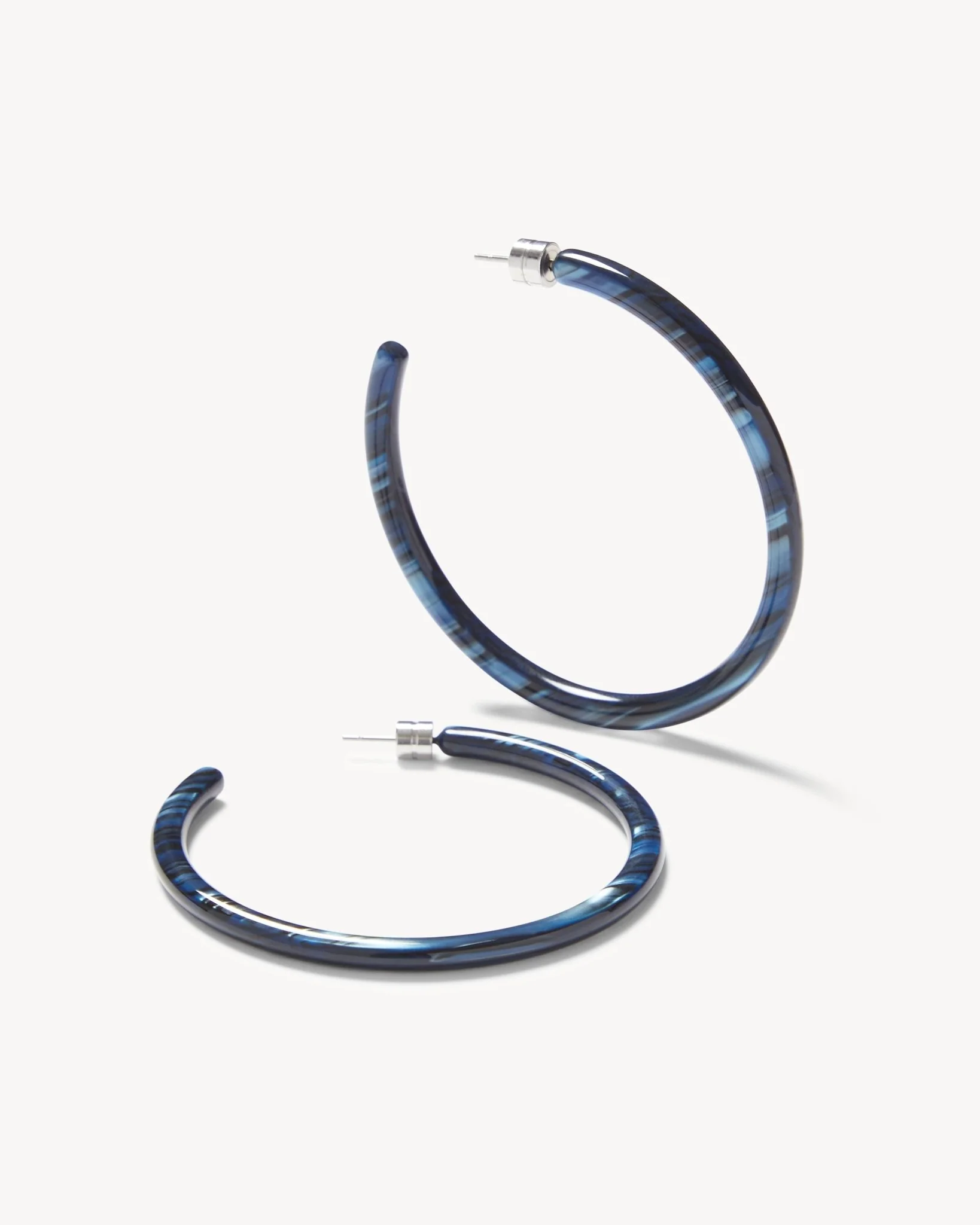 Large Hoops in Indigo - Image 3