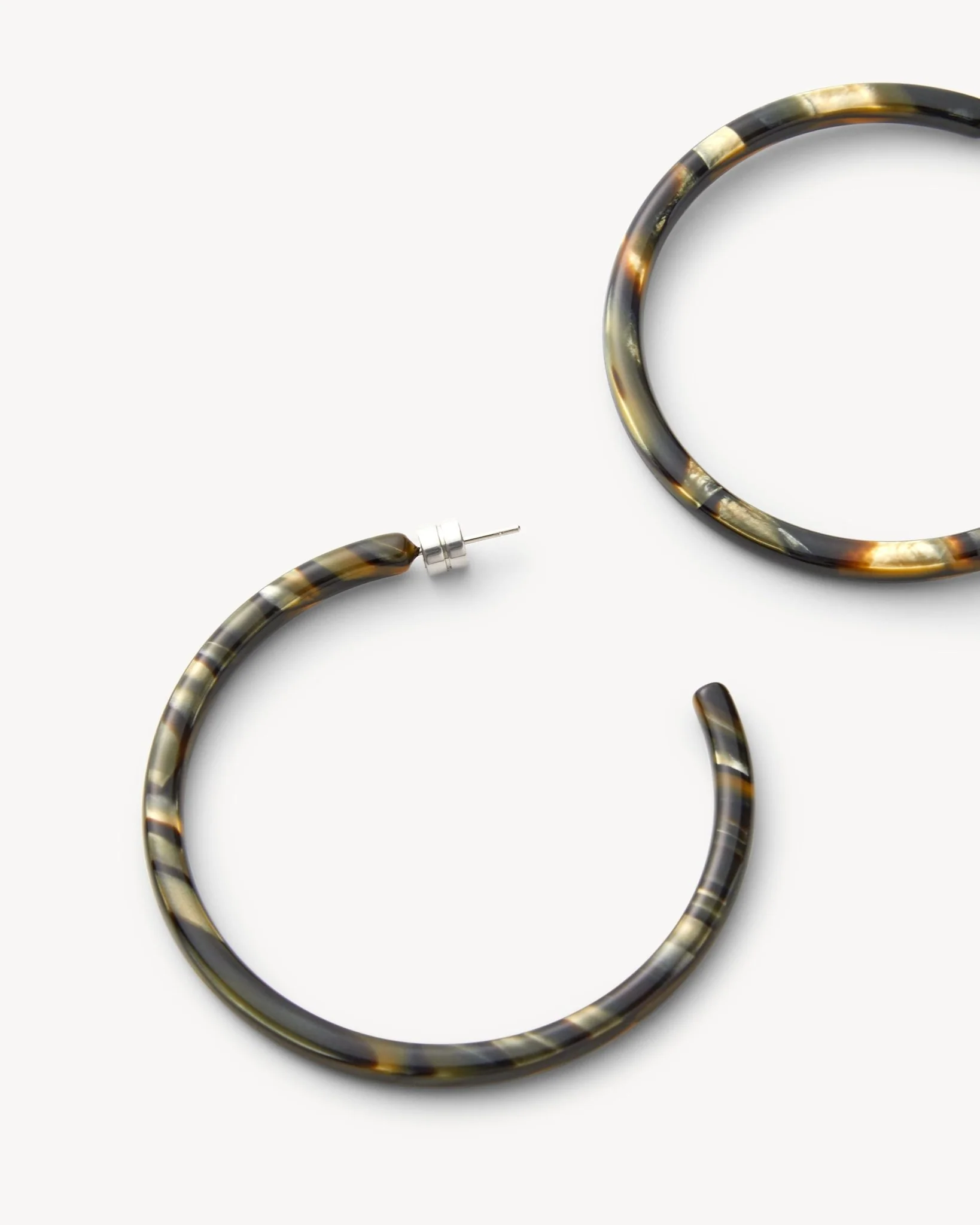 Large Hoops in Midnight Horn - Image 2