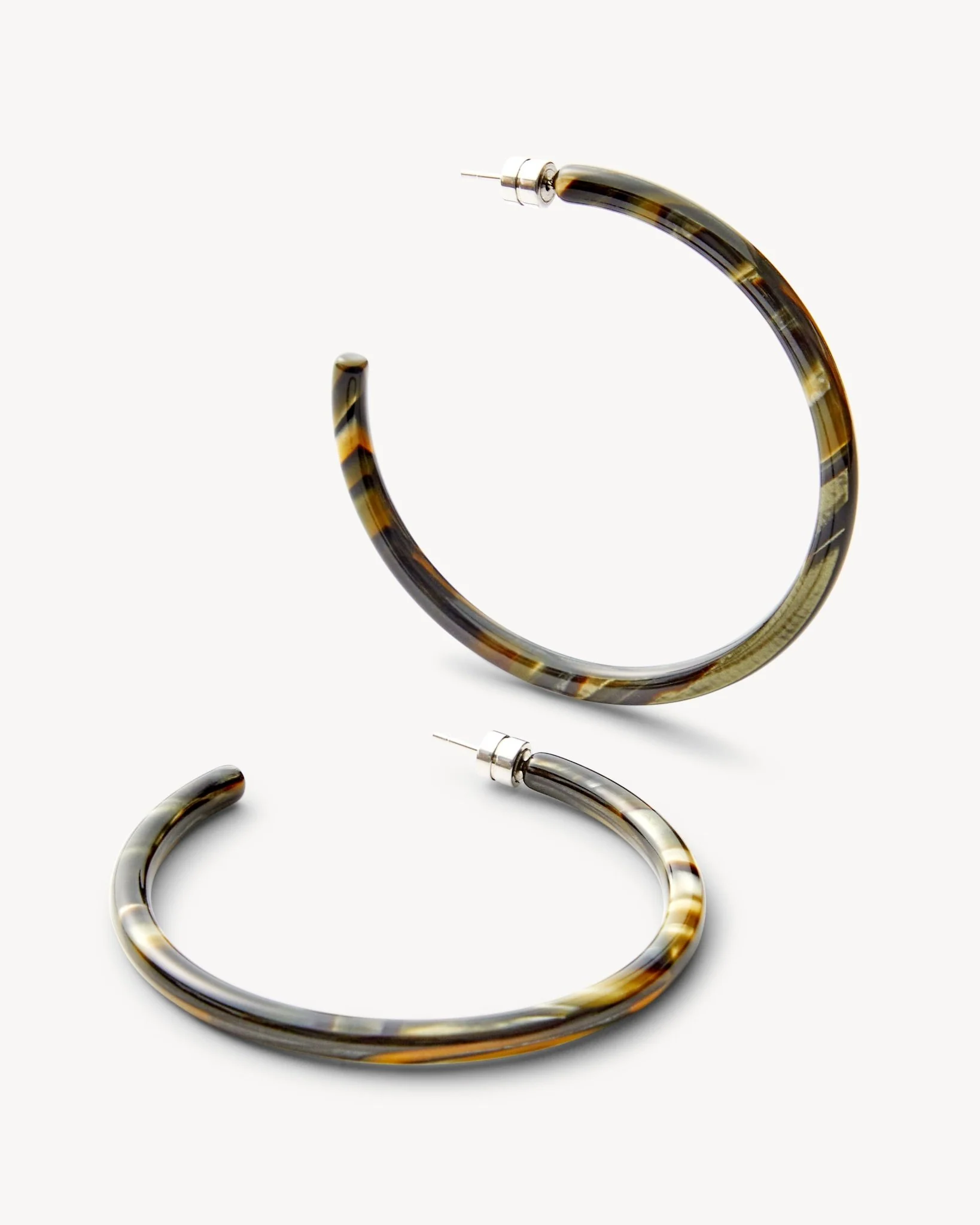 Large Hoops in Midnight Horn - Image 3