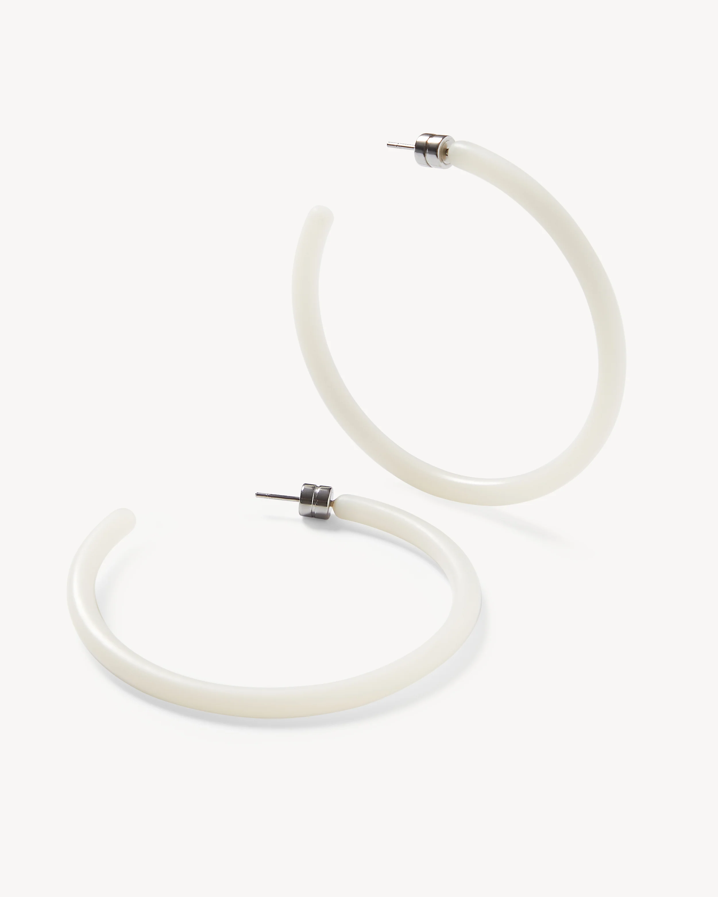 Large Hoops in Milk Glass Matte - Image 3