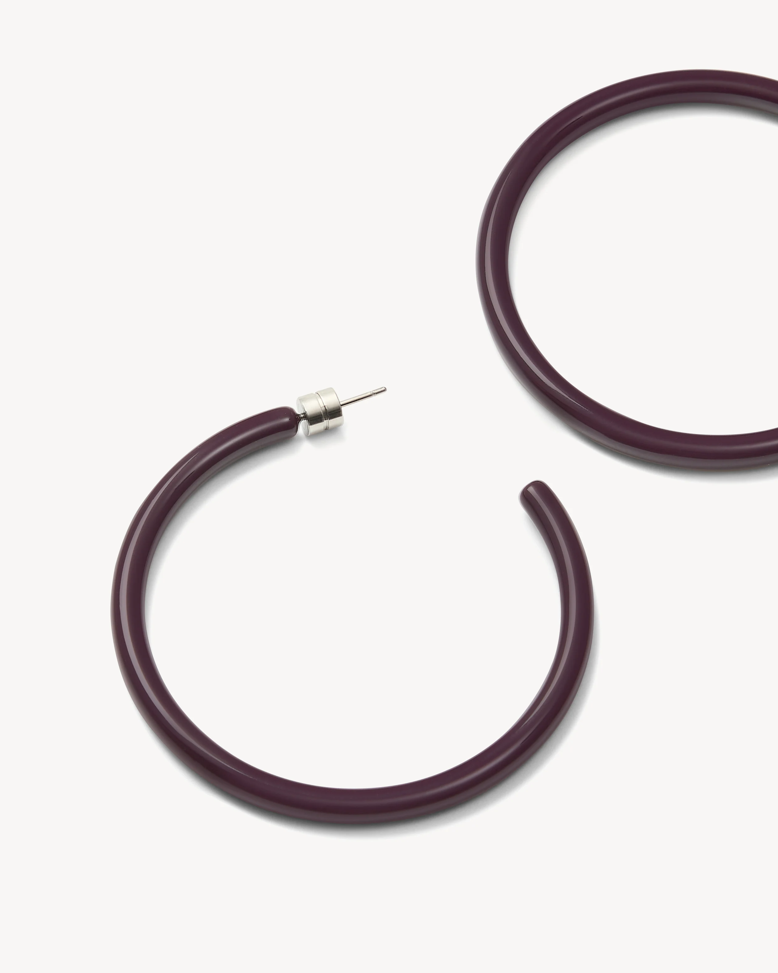 Large Hoops in Royal Peony - Image 2