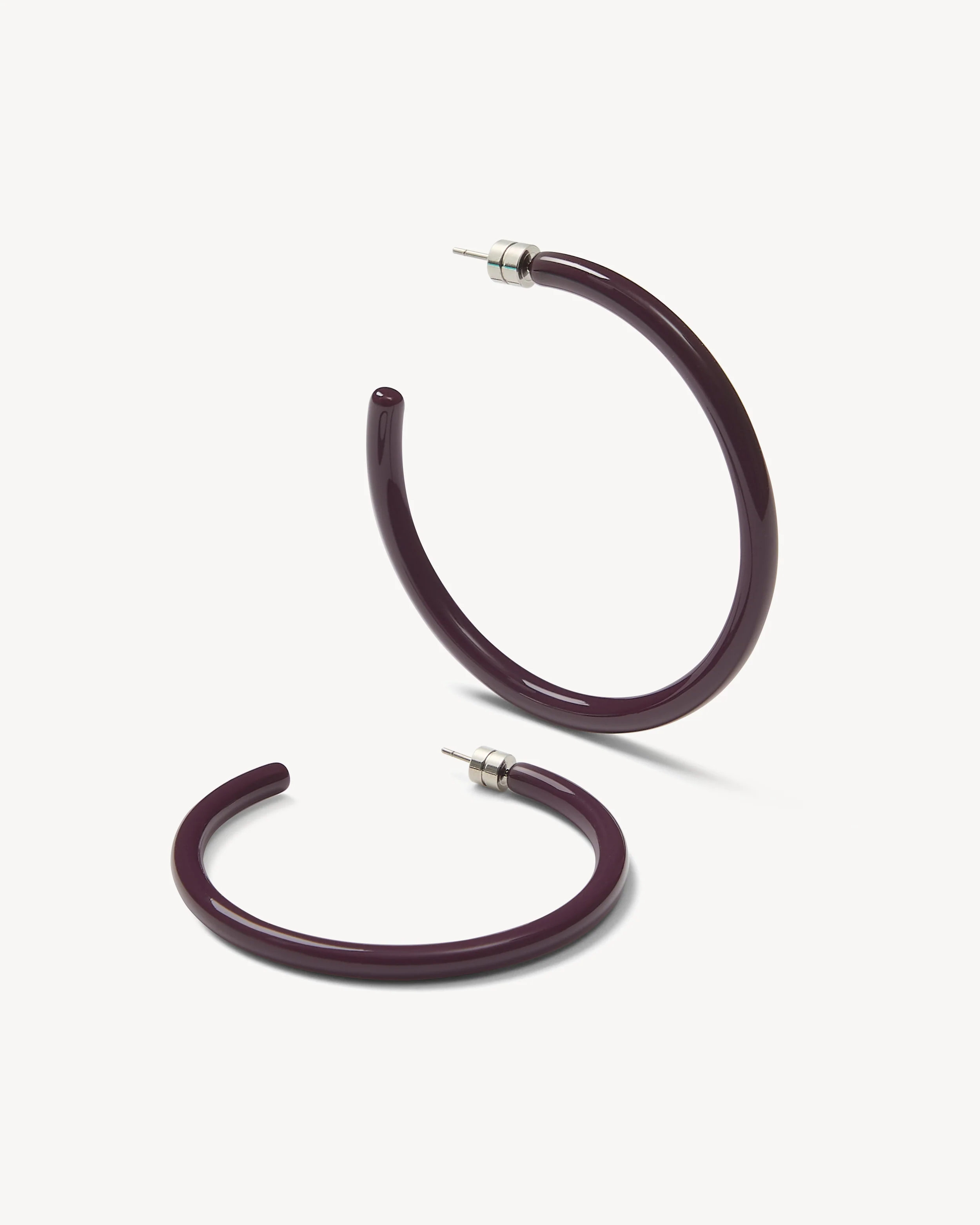 Large Hoops in Royal Peony - Image 3