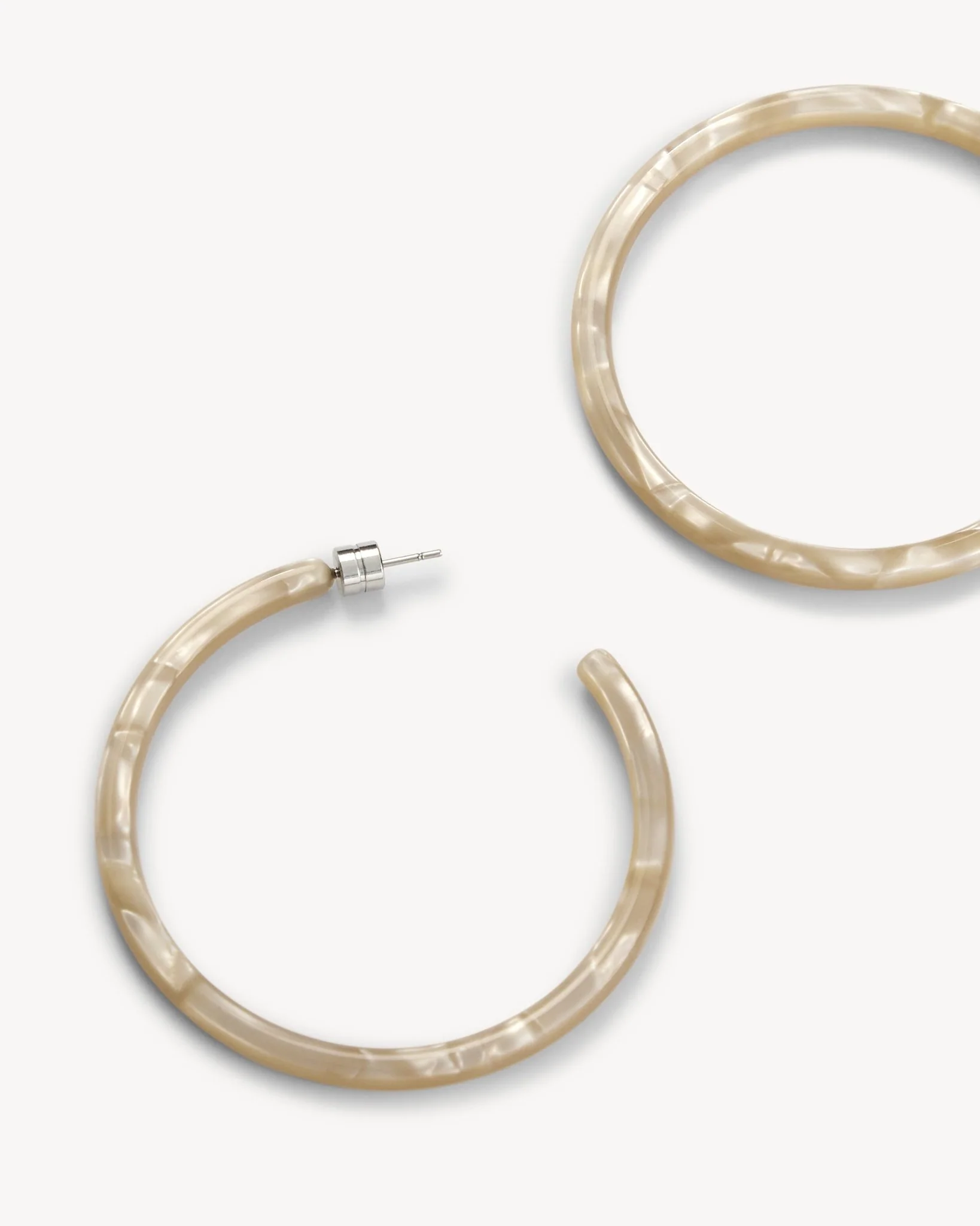 Large Hoops in Sand Shell - Image 2