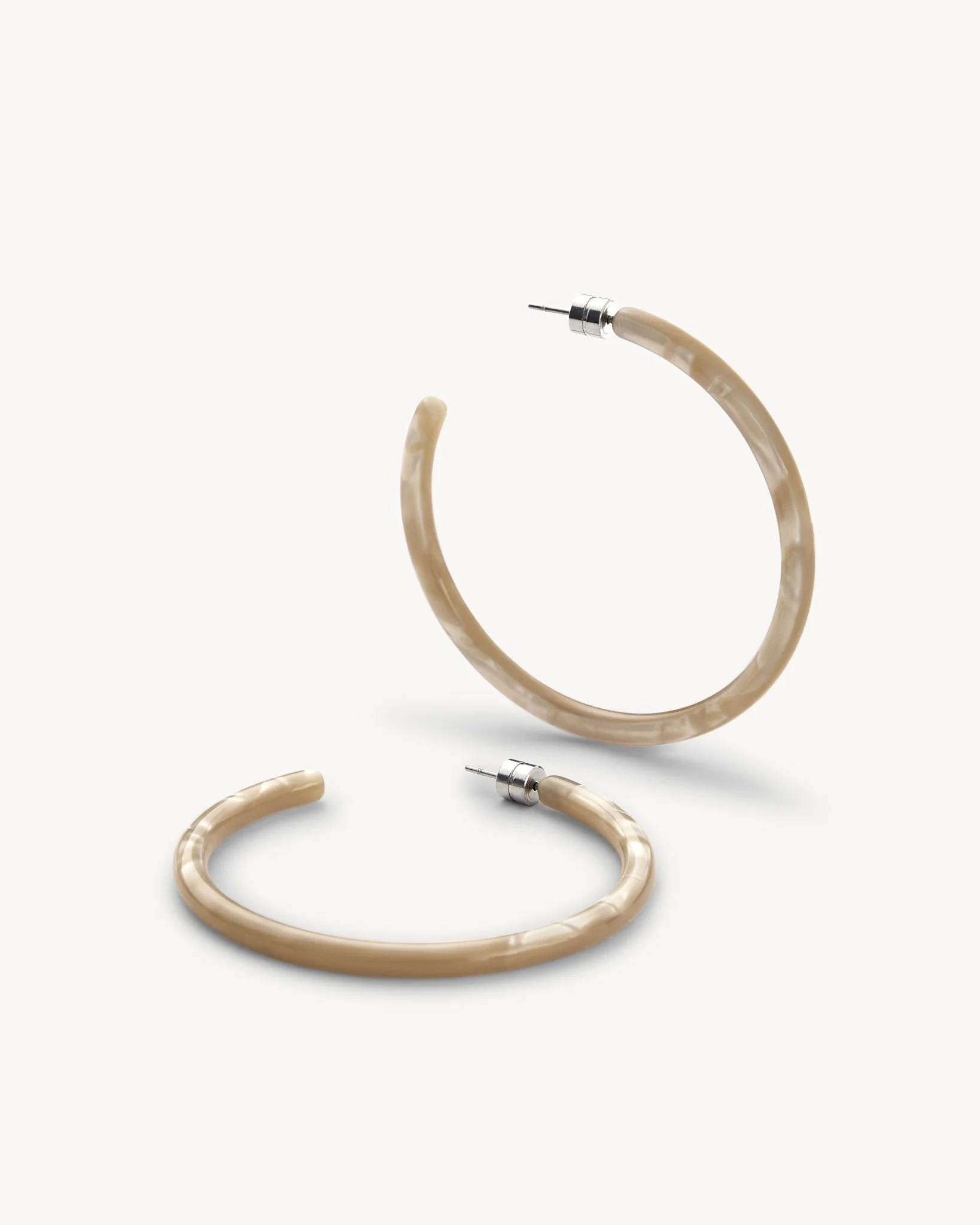 Large Hoops in Sand Shell - Image 3