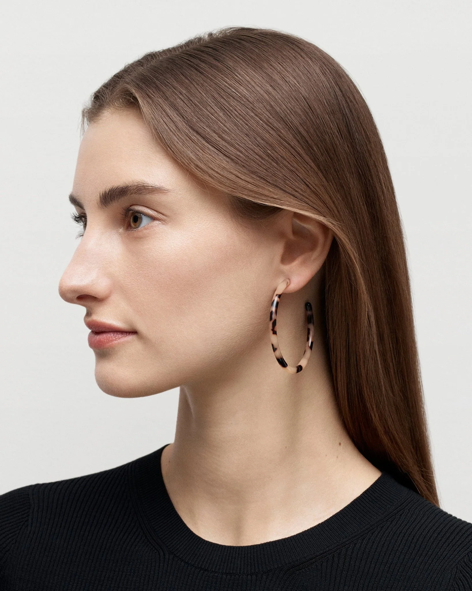 Large Hoops in Sand Shell - Image 4