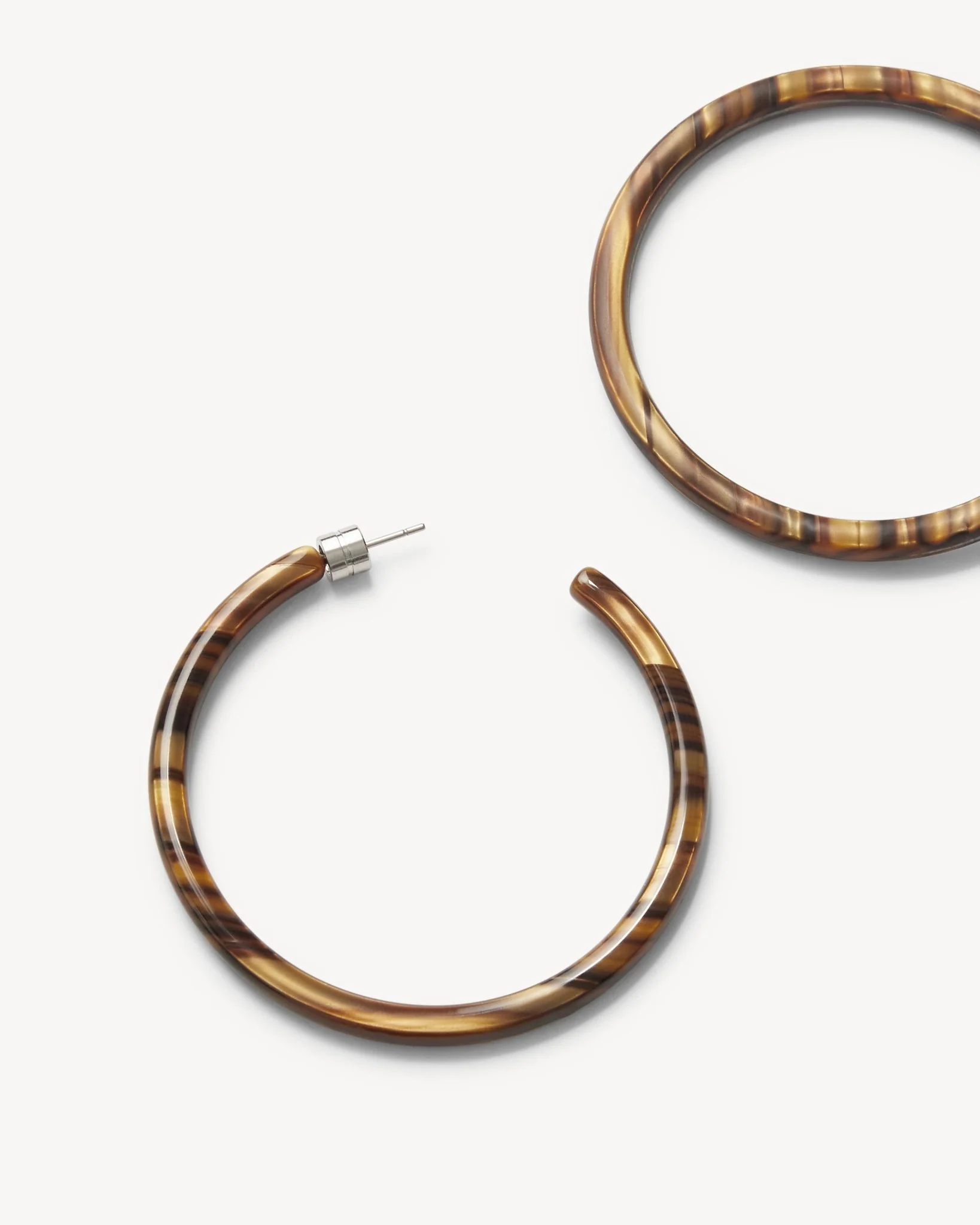 Large Hoops in Tiger’s Eye - Image 2