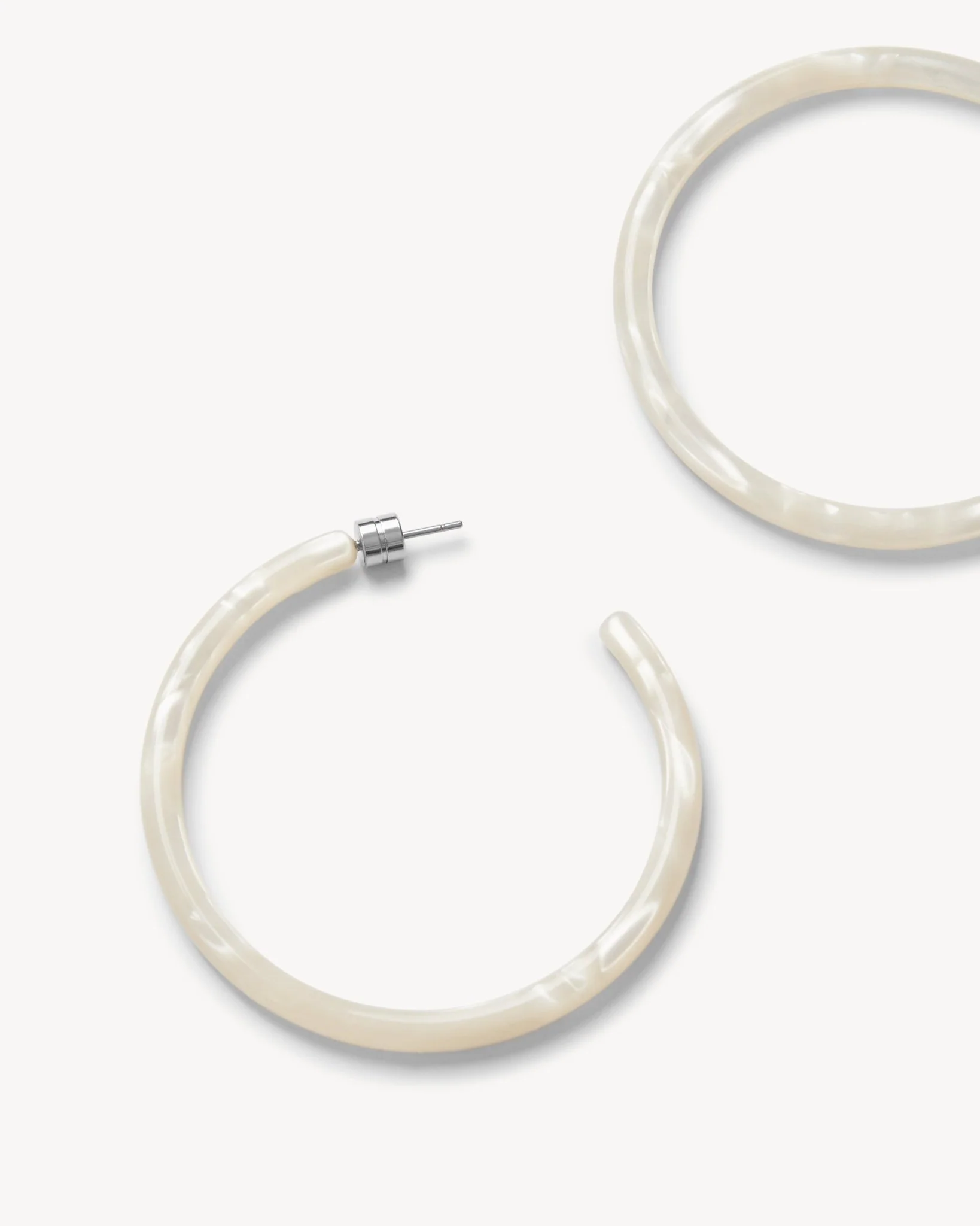 Large Hoops in White Shell - Image 2