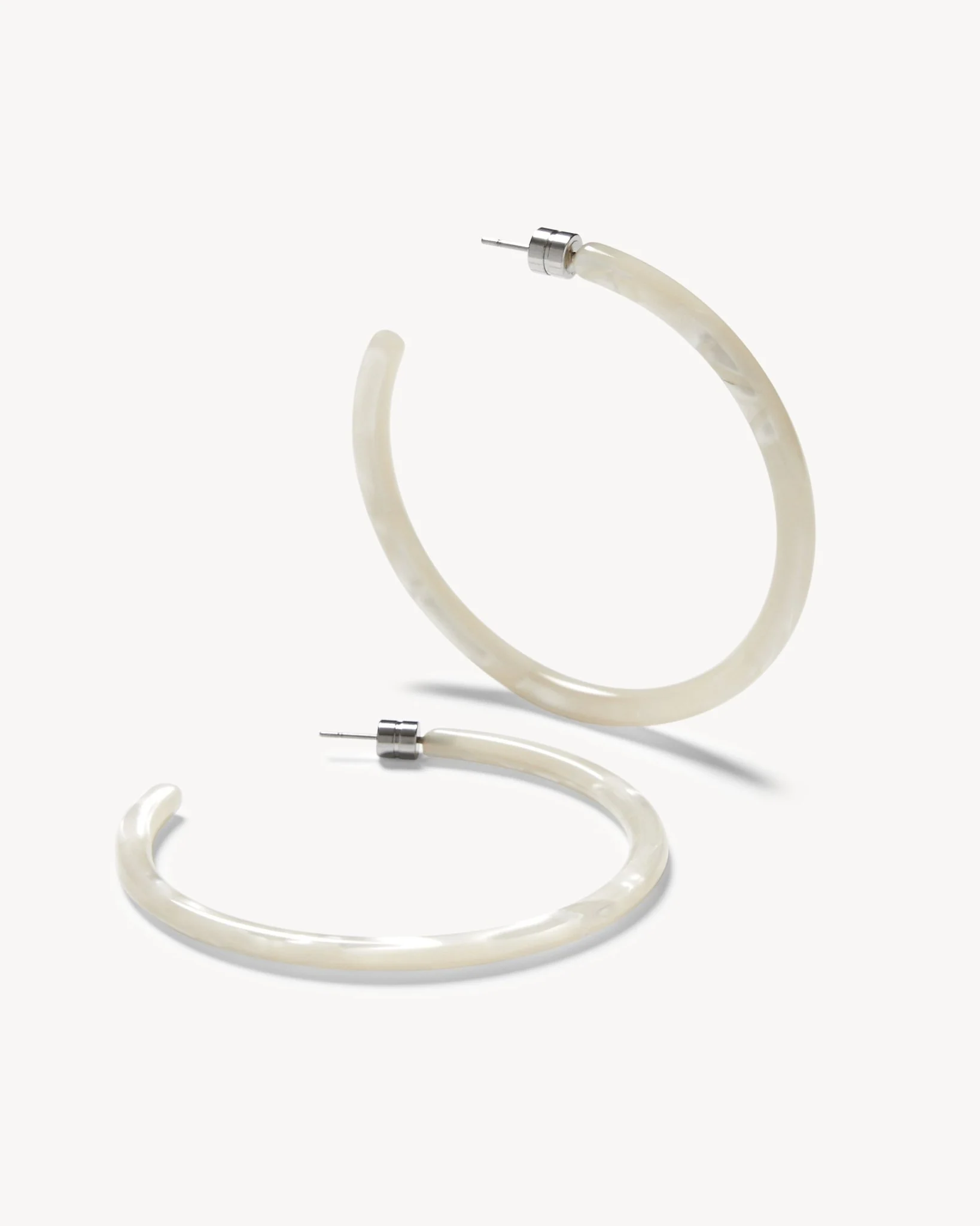 Large Hoops in White Shell - Image 3