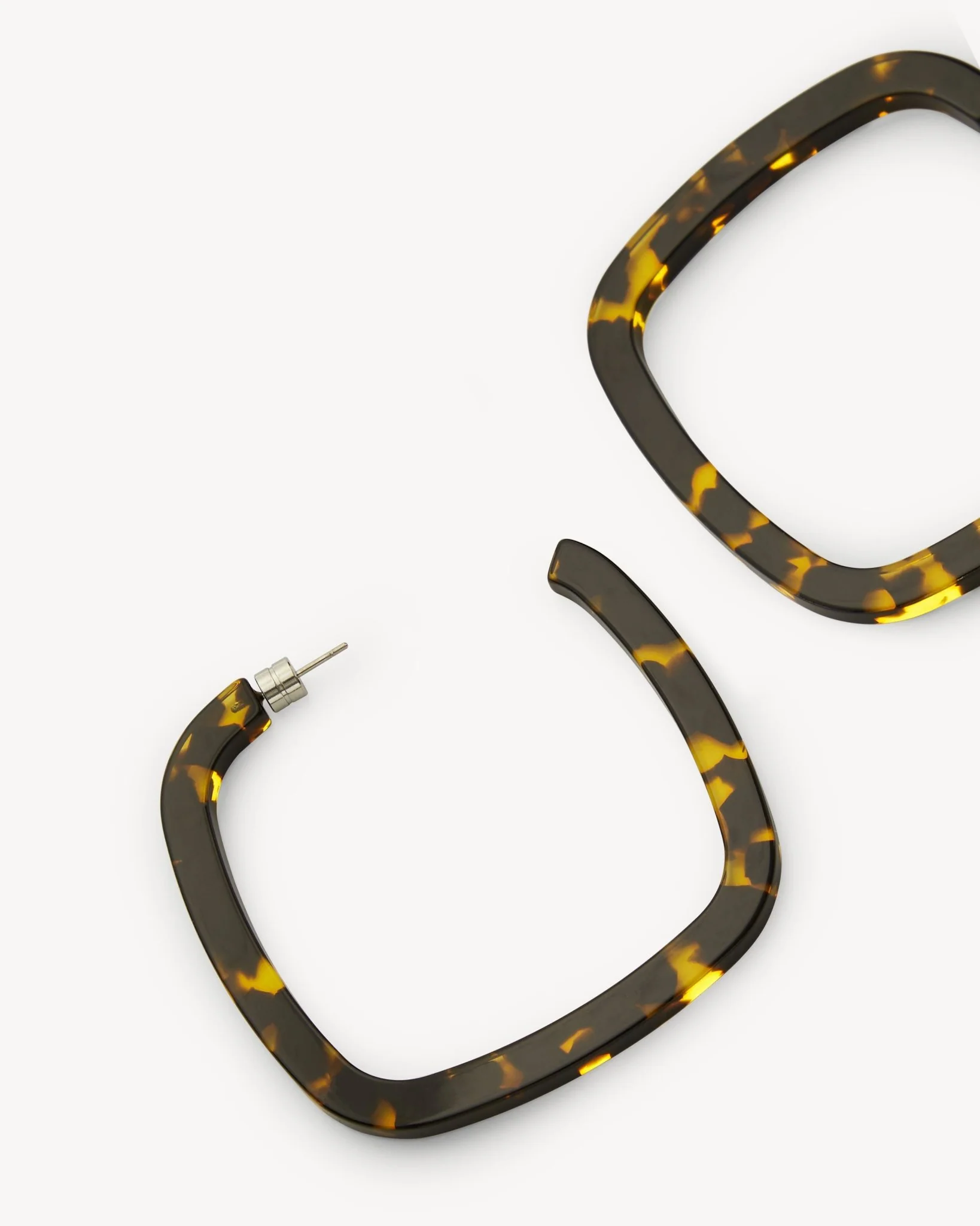 Large Square Hoops in Dark Tortoise - Image 2