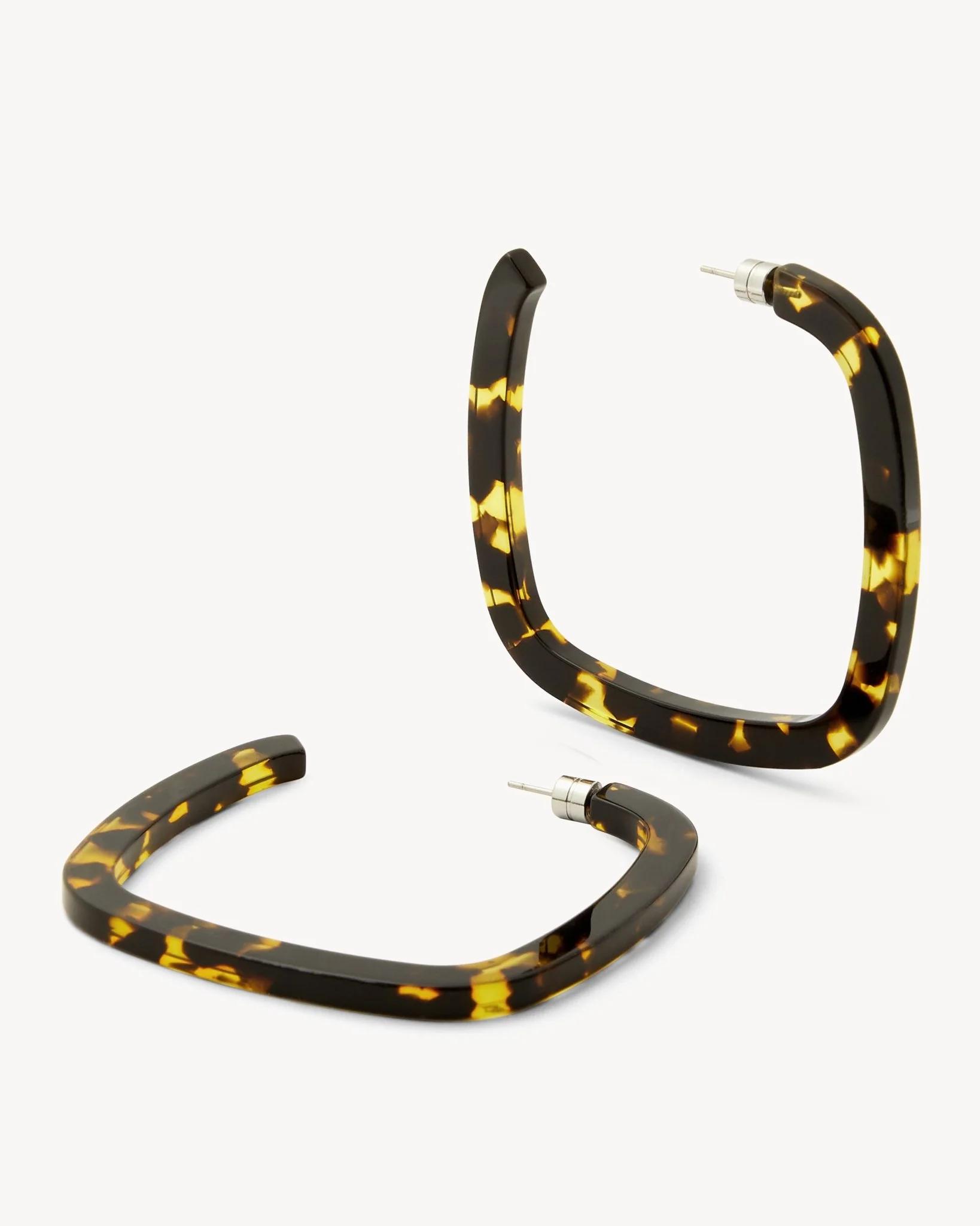 Large Square Hoops in Dark Tortoise - Image 3