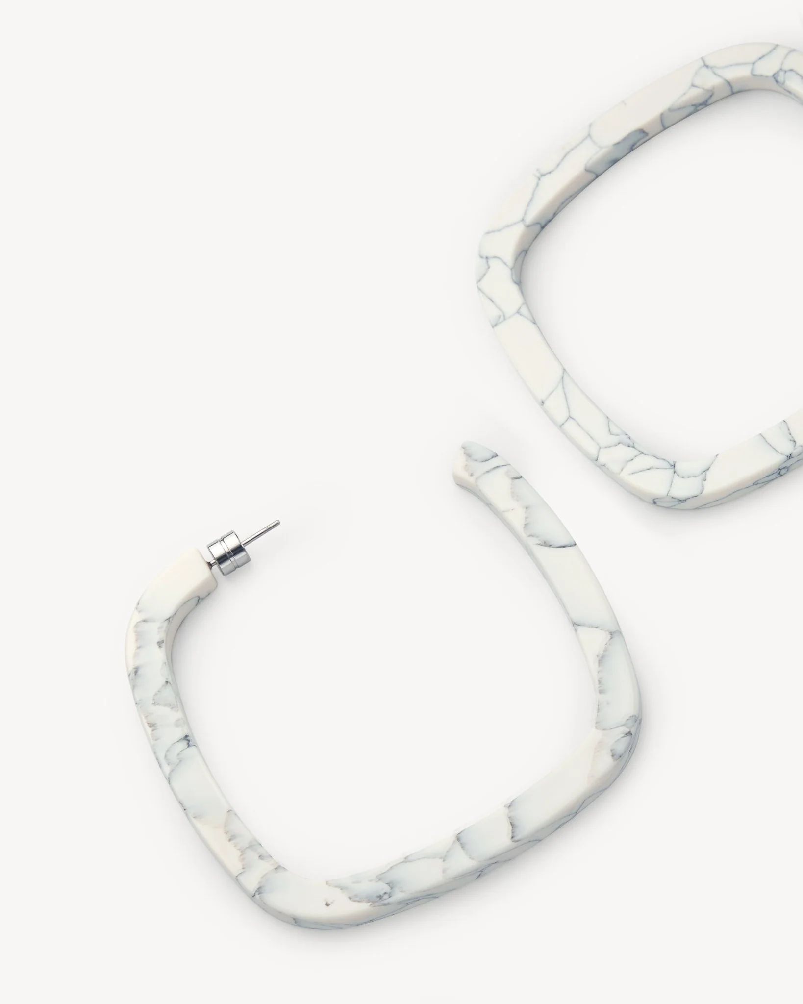 Large Square Hoops in Marble - Image 2