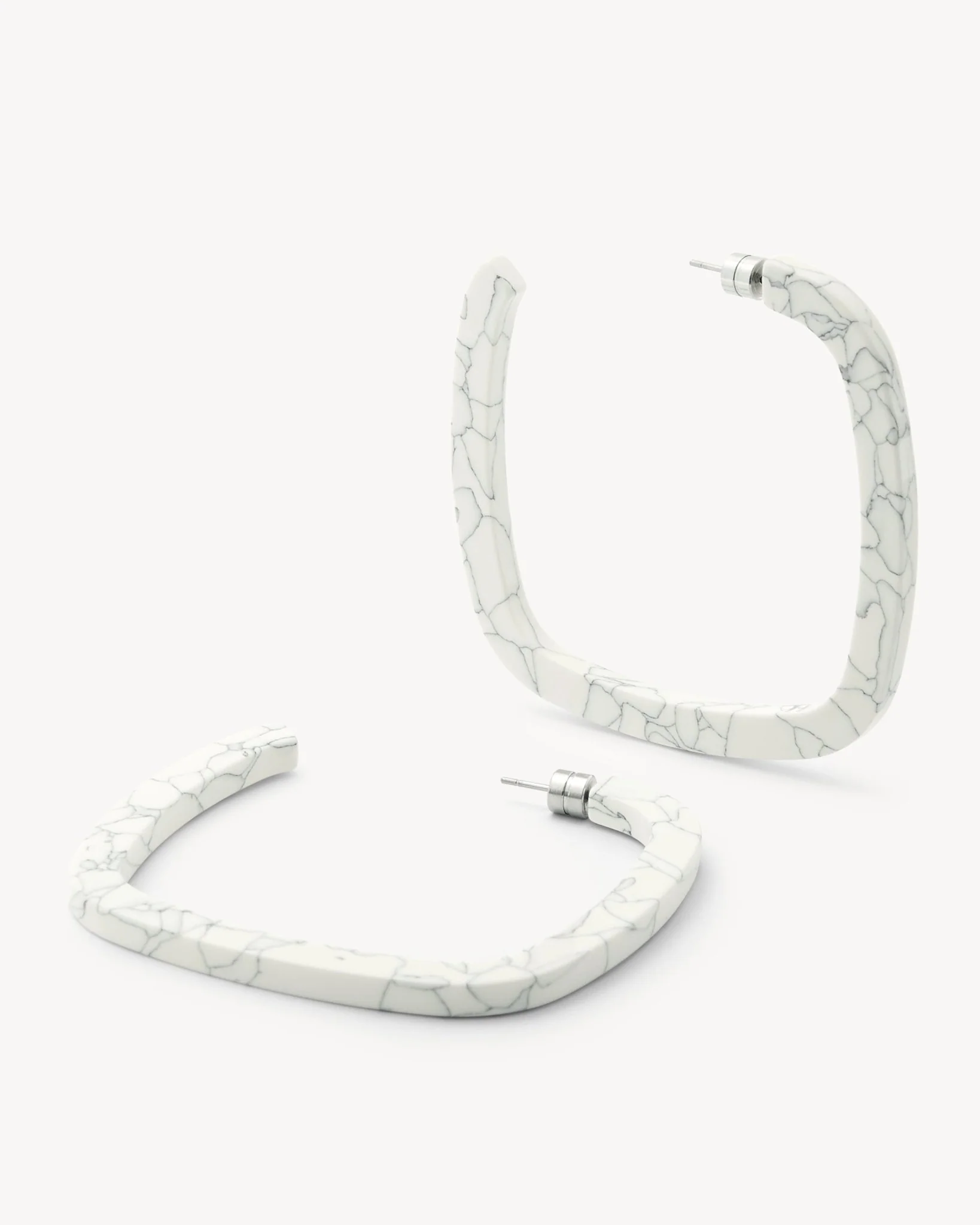 Large Square Hoops in Marble - Image 3