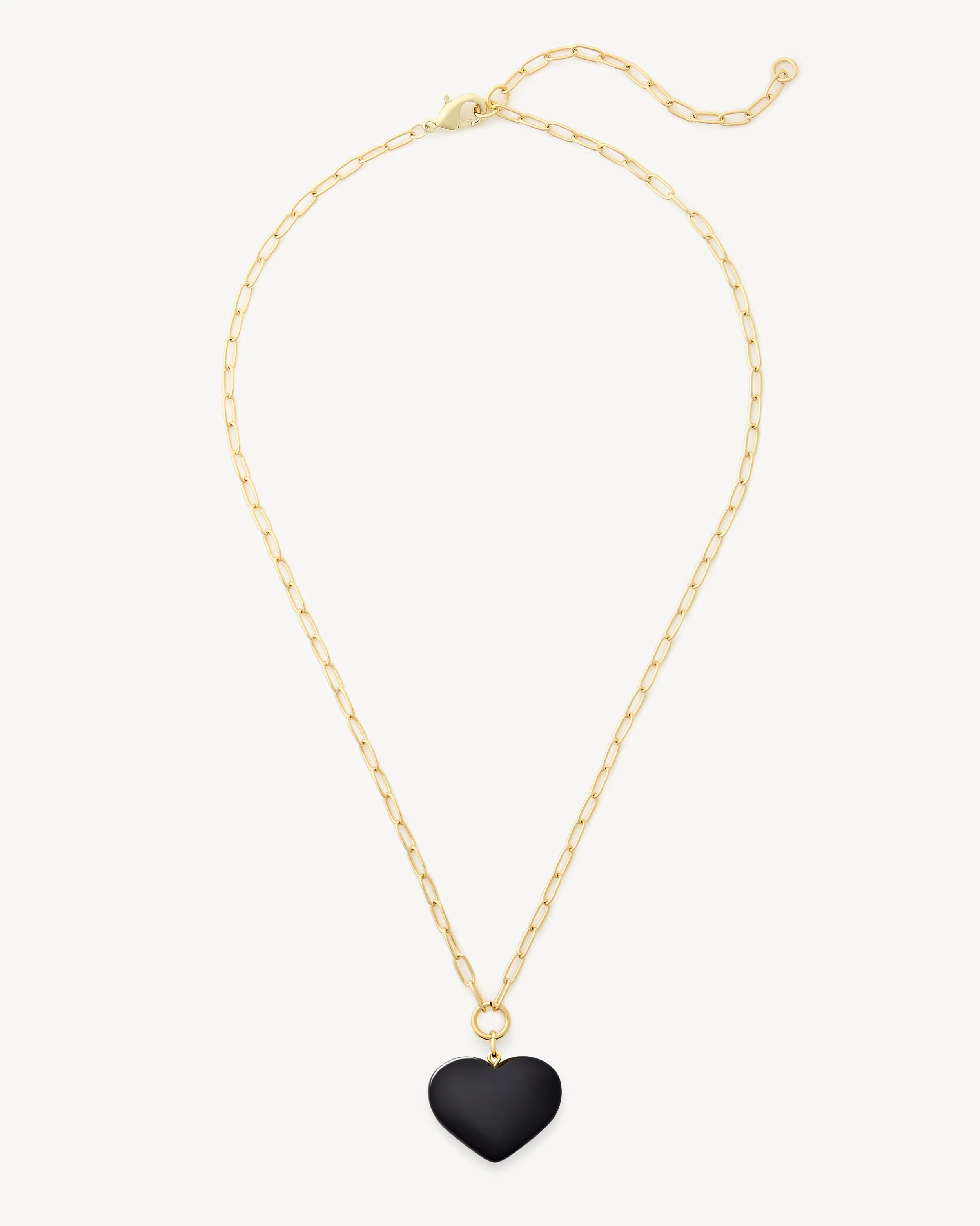 Midi Heart Pendant Necklace in Black