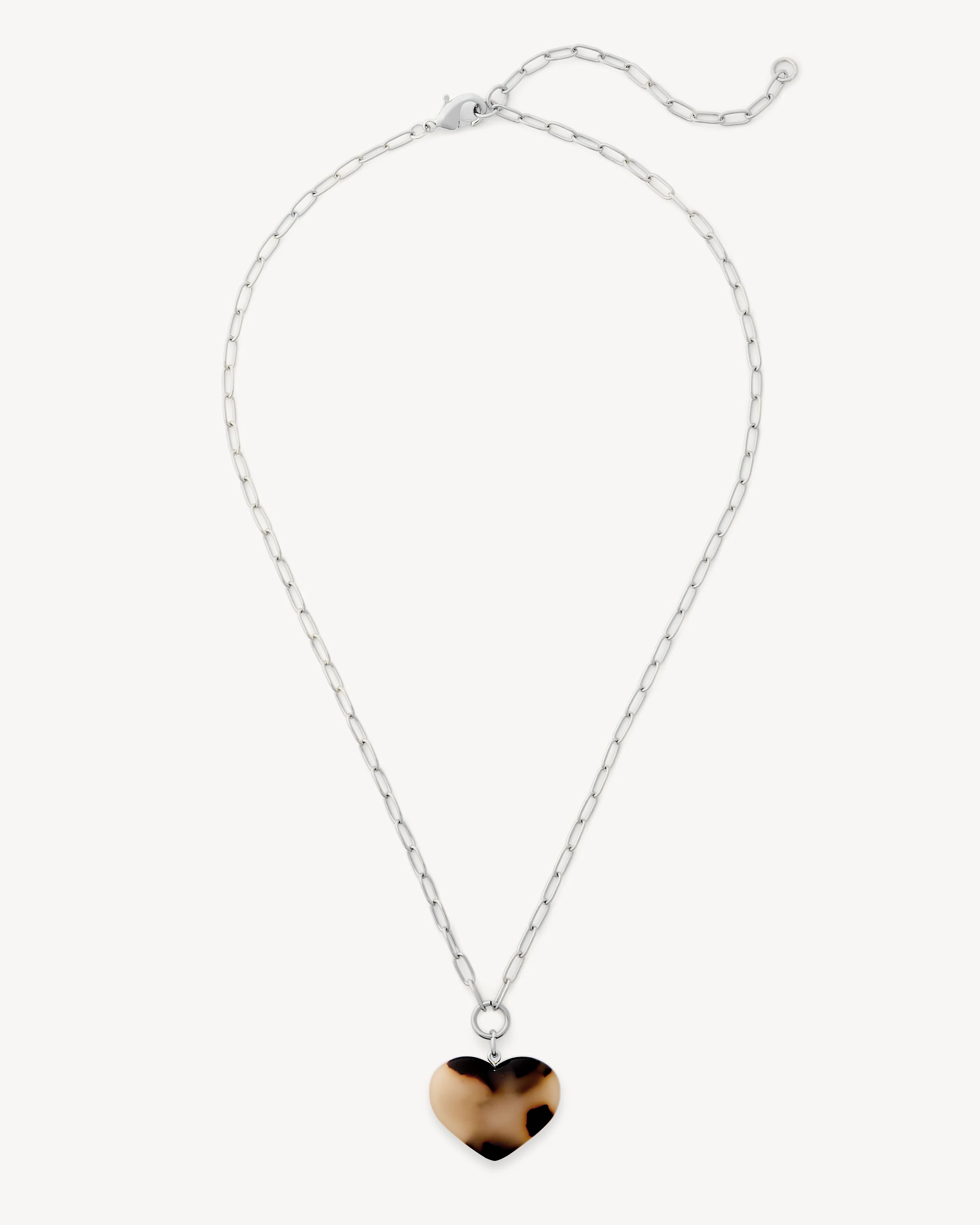 Midi Heart Pendant Necklace in Blonde Tortoise - Image 3
