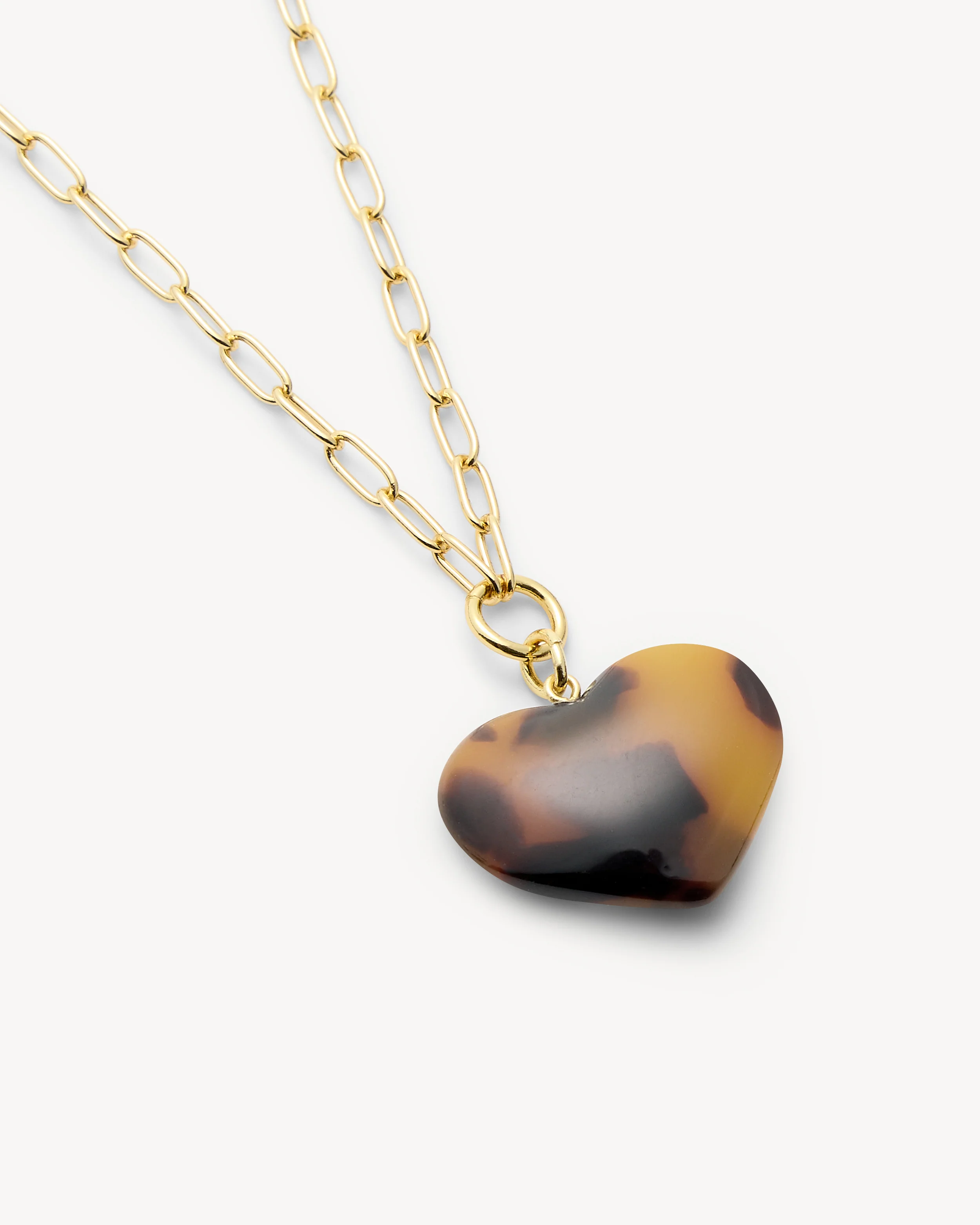 Midi Heart Pendant Necklace in Classic Tortoise - Image 2