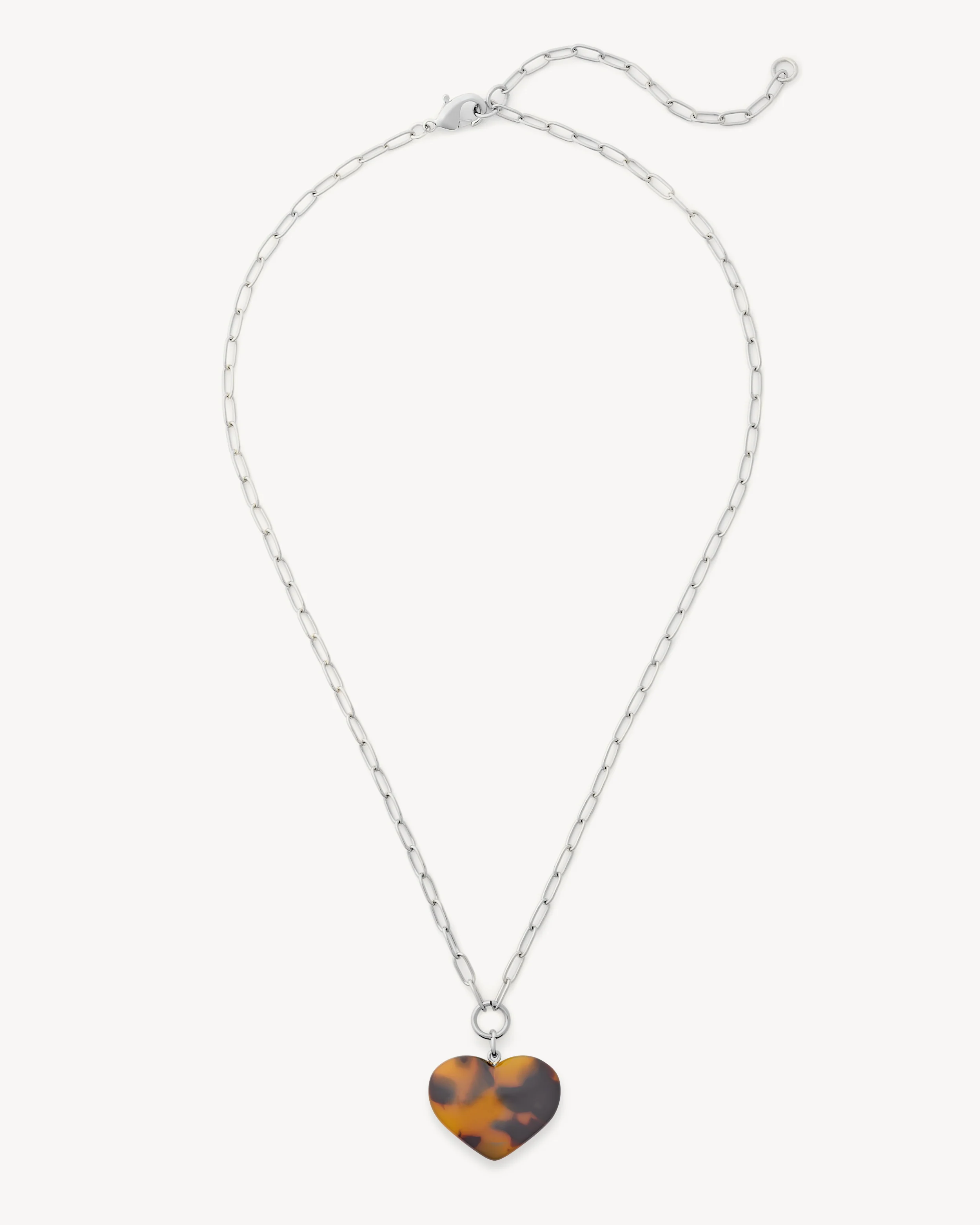 Midi Heart Pendant Necklace in Classic Tortoise - Image 3