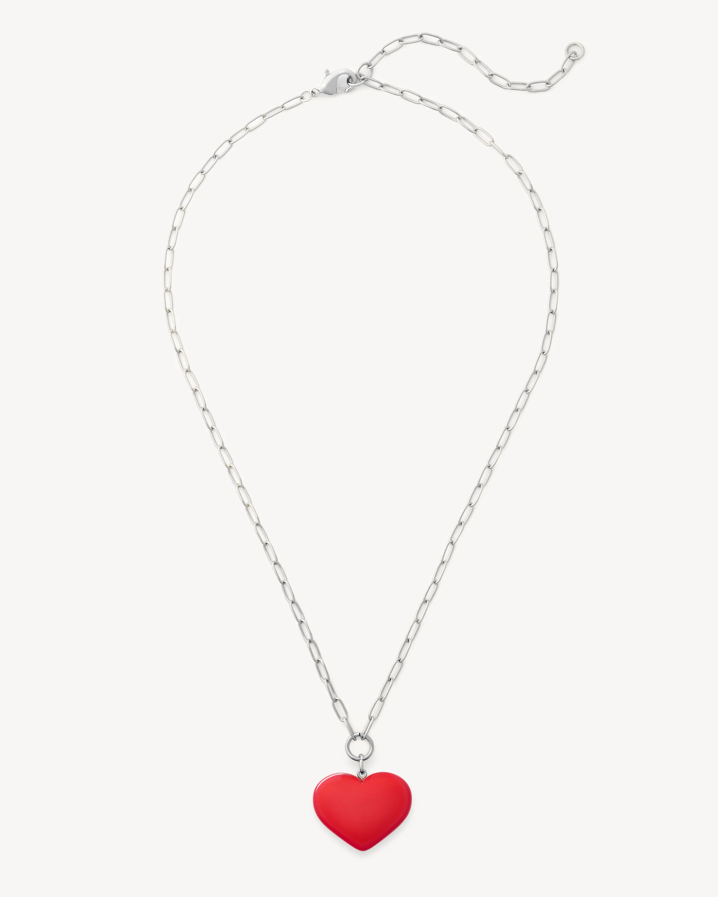 Midi Heart Pendant Necklace in Ruby - Image 3