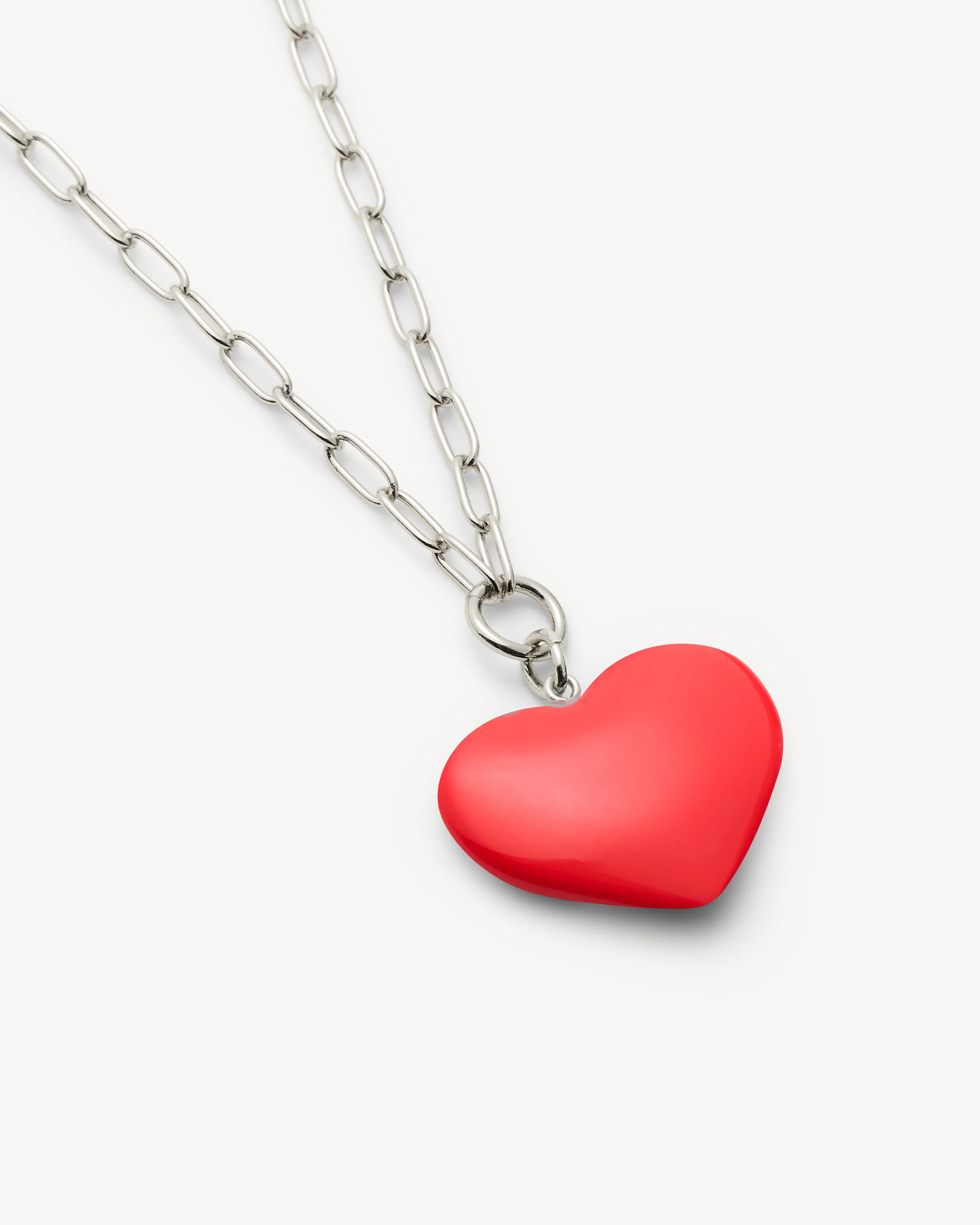 Midi Heart Pendant Necklace in Ruby - Image 4