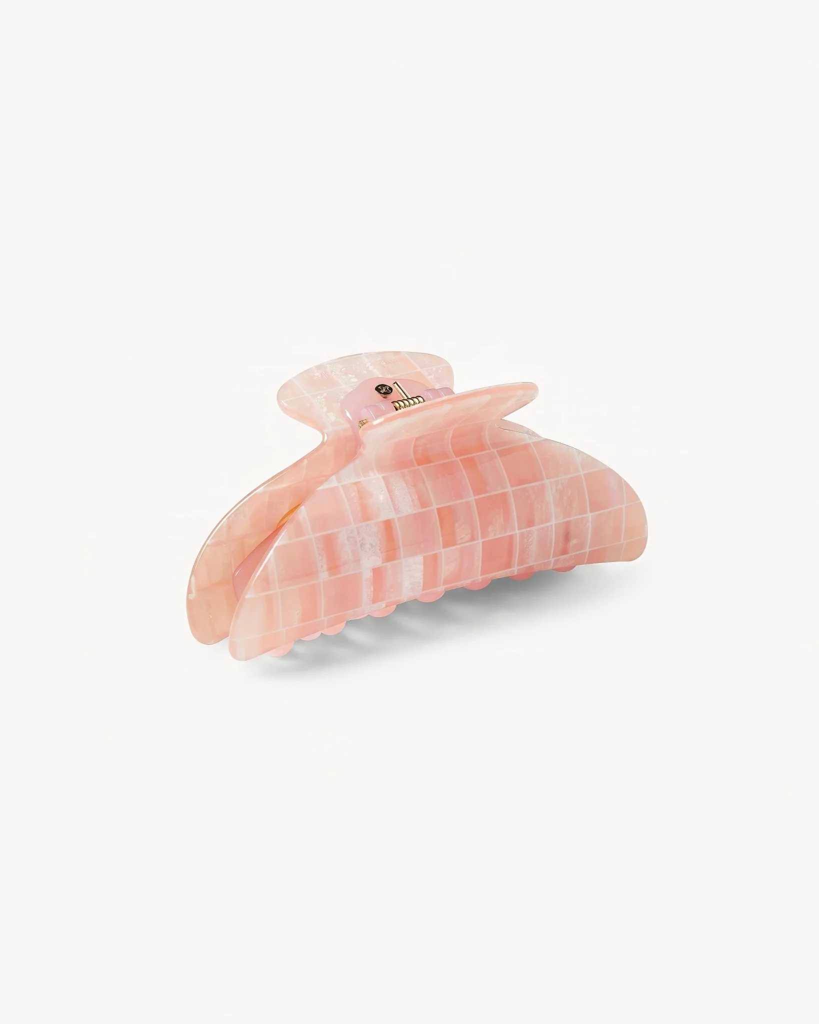Midi Heirloom Claw in Apricot Shell Checker - Image 2