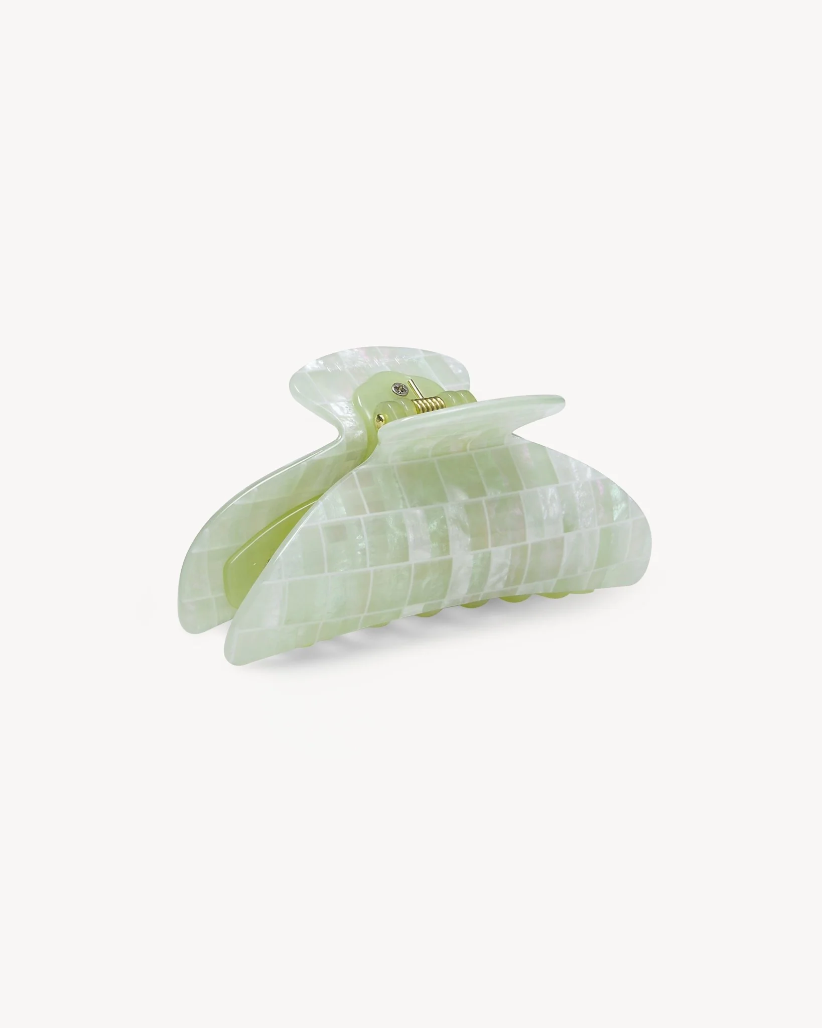 Midi Heirloom Claw in Mint Shell Checker - Image 2