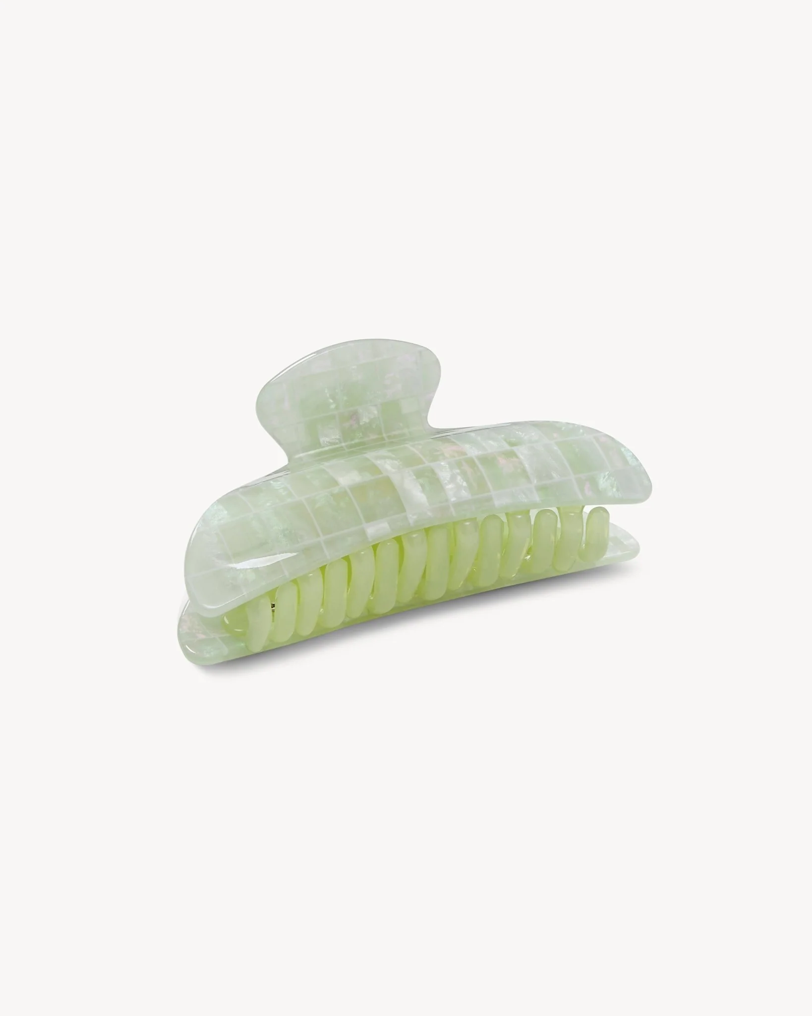 Midi Heirloom Claw in Mint Shell Checker - Image 3