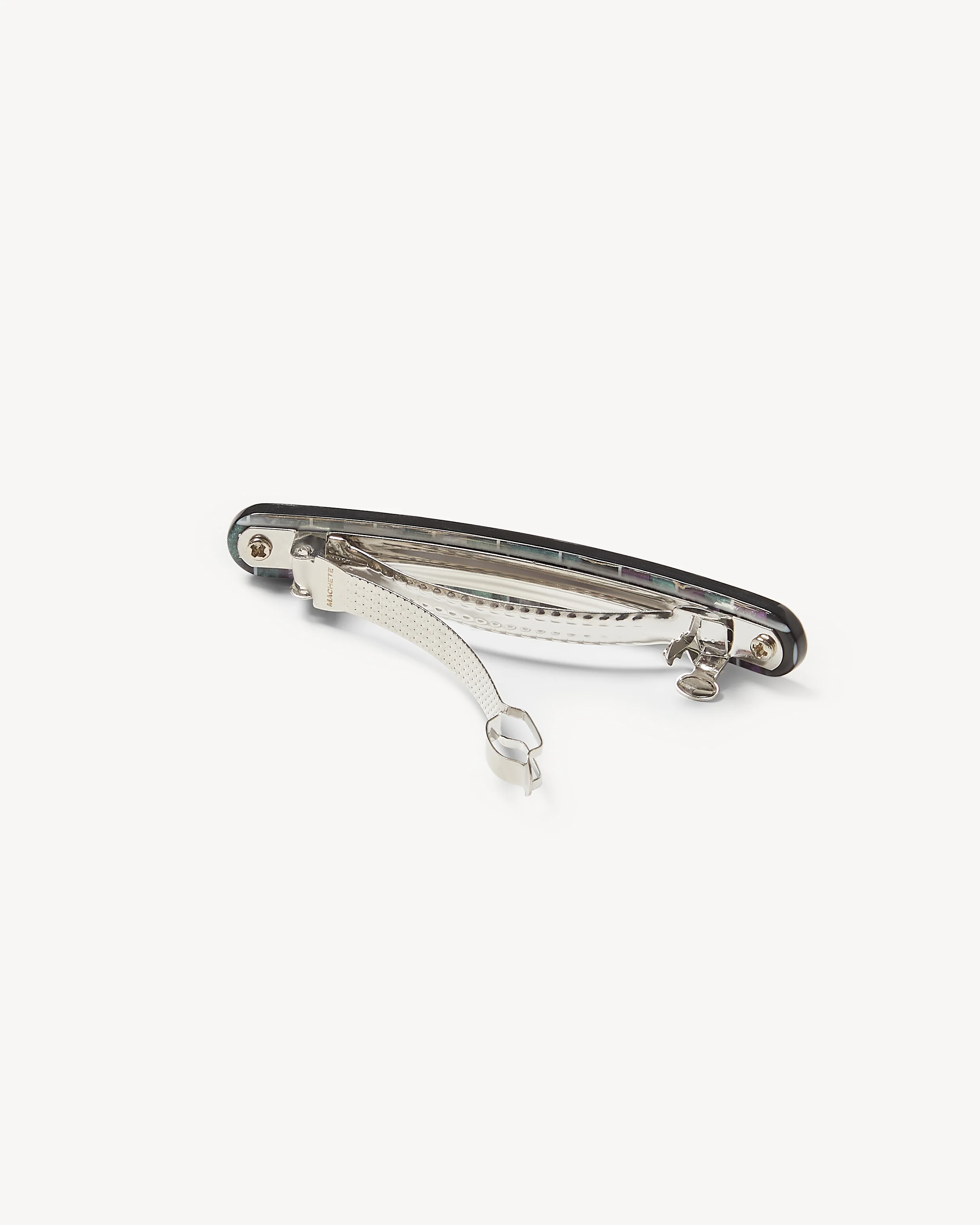 Midi Paris Barrette in Terre Shell Checker - Image 2
