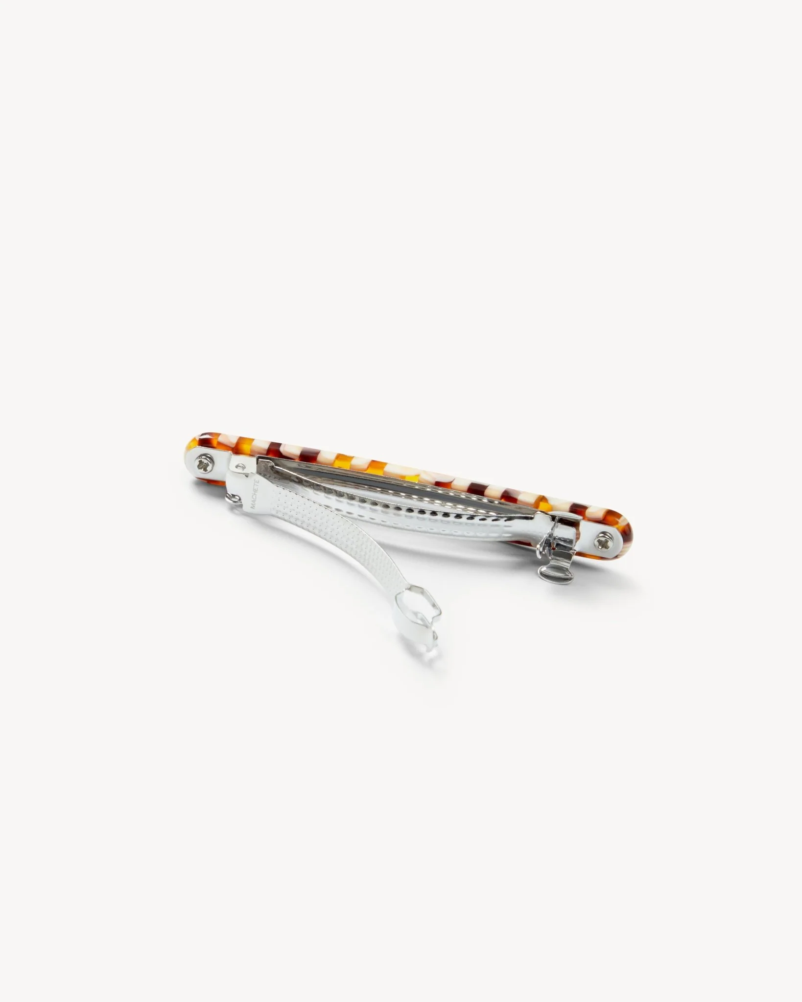 Midi Paris Barrette in Tortoise Checker - Image 2
