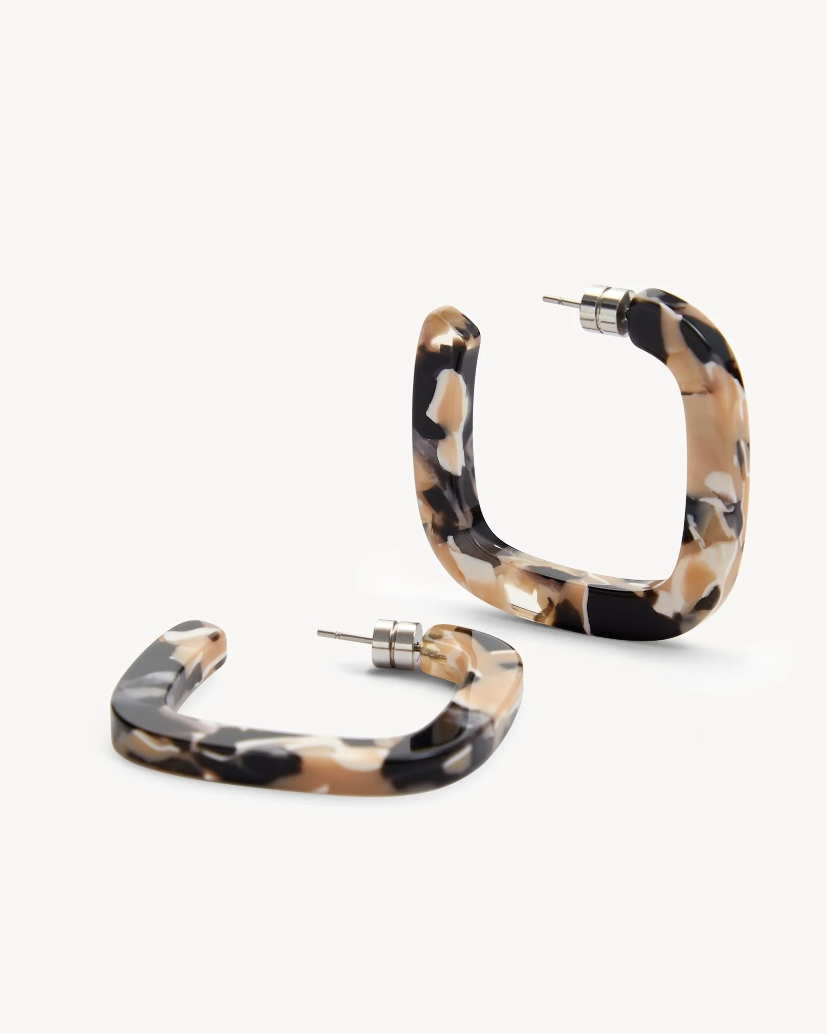 Midi Square Hoops in Abalone - Image 3