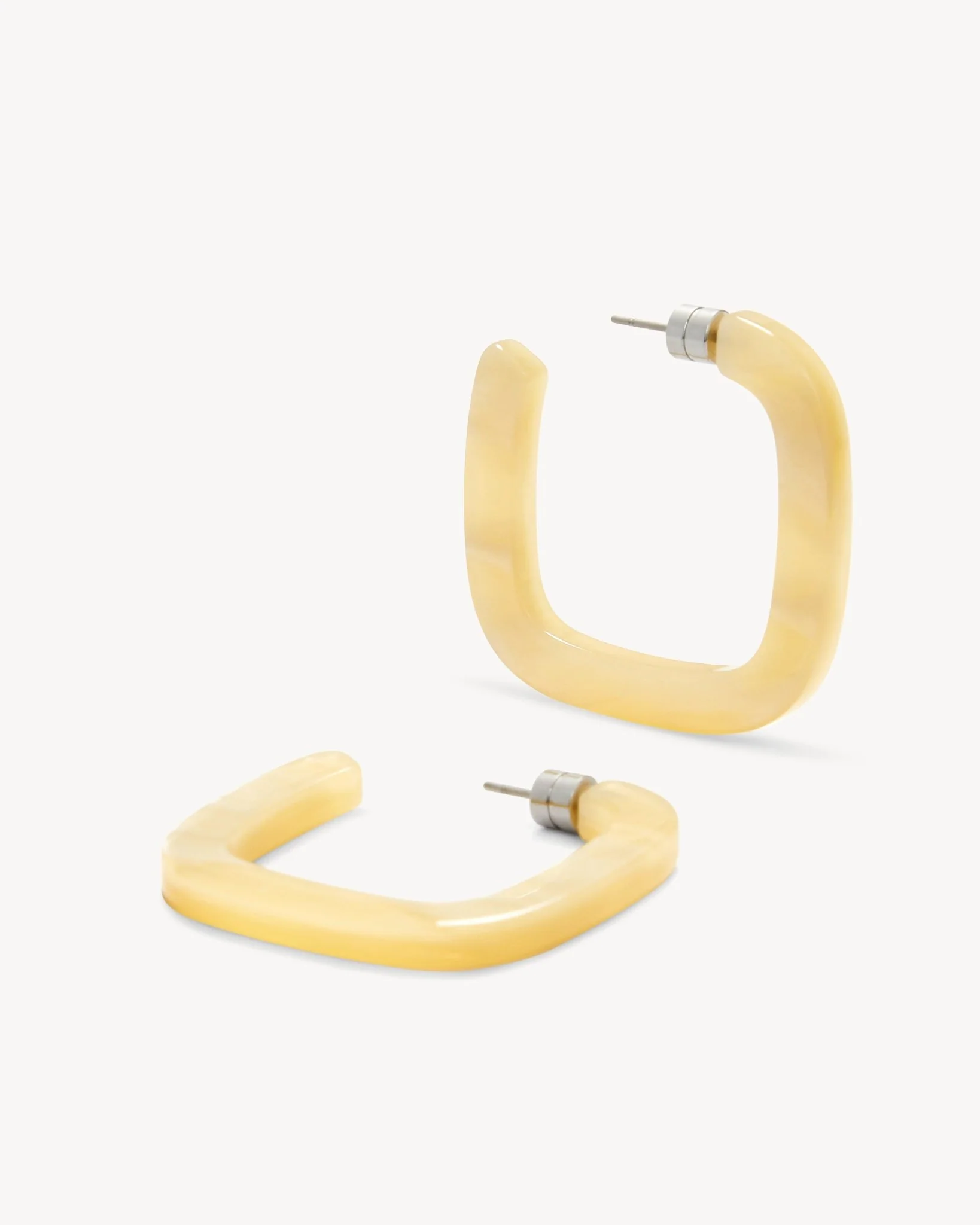 Midi Square Hoops in Citrine - Image 3