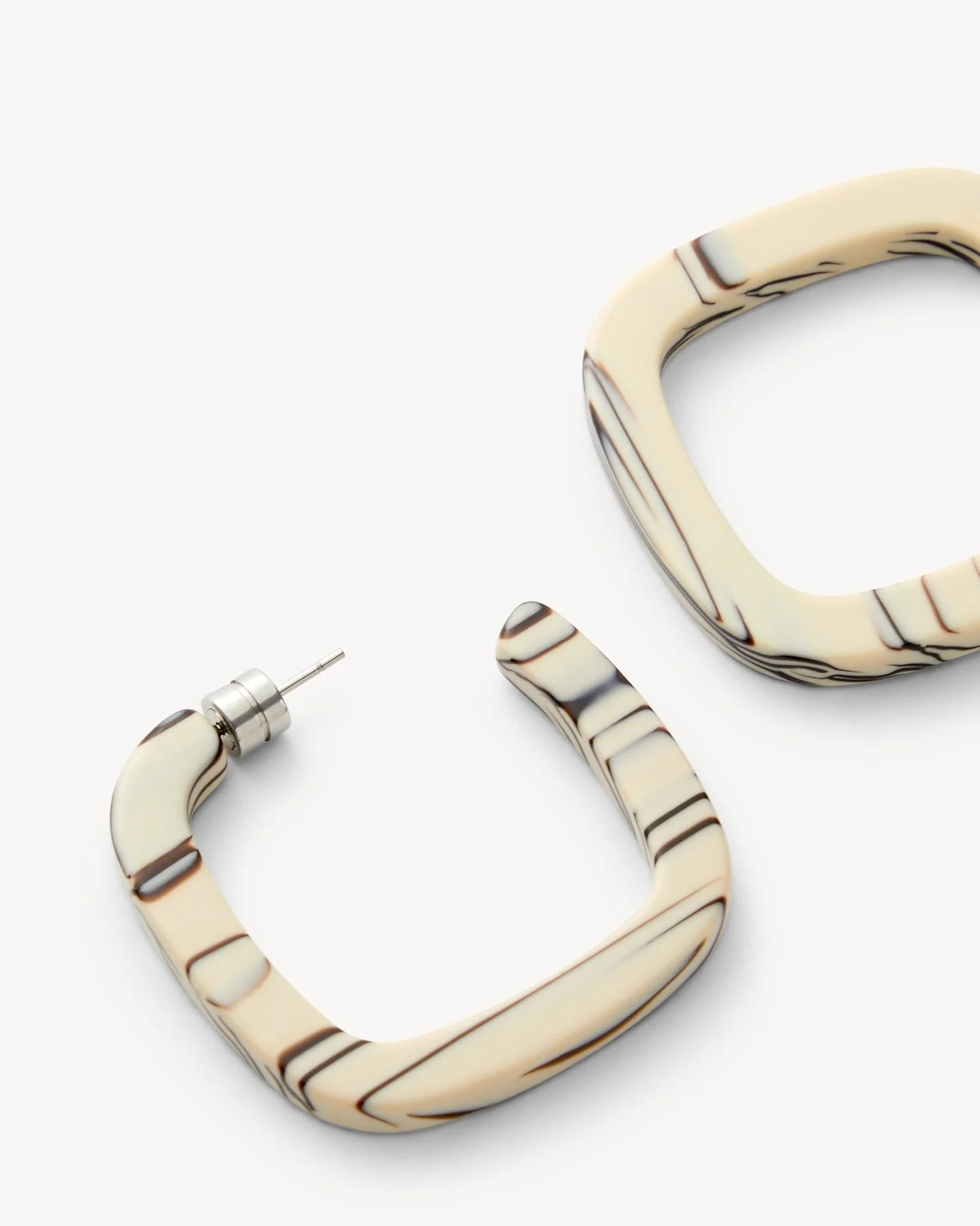 Midi Square Hoops in Ganache - Image 2