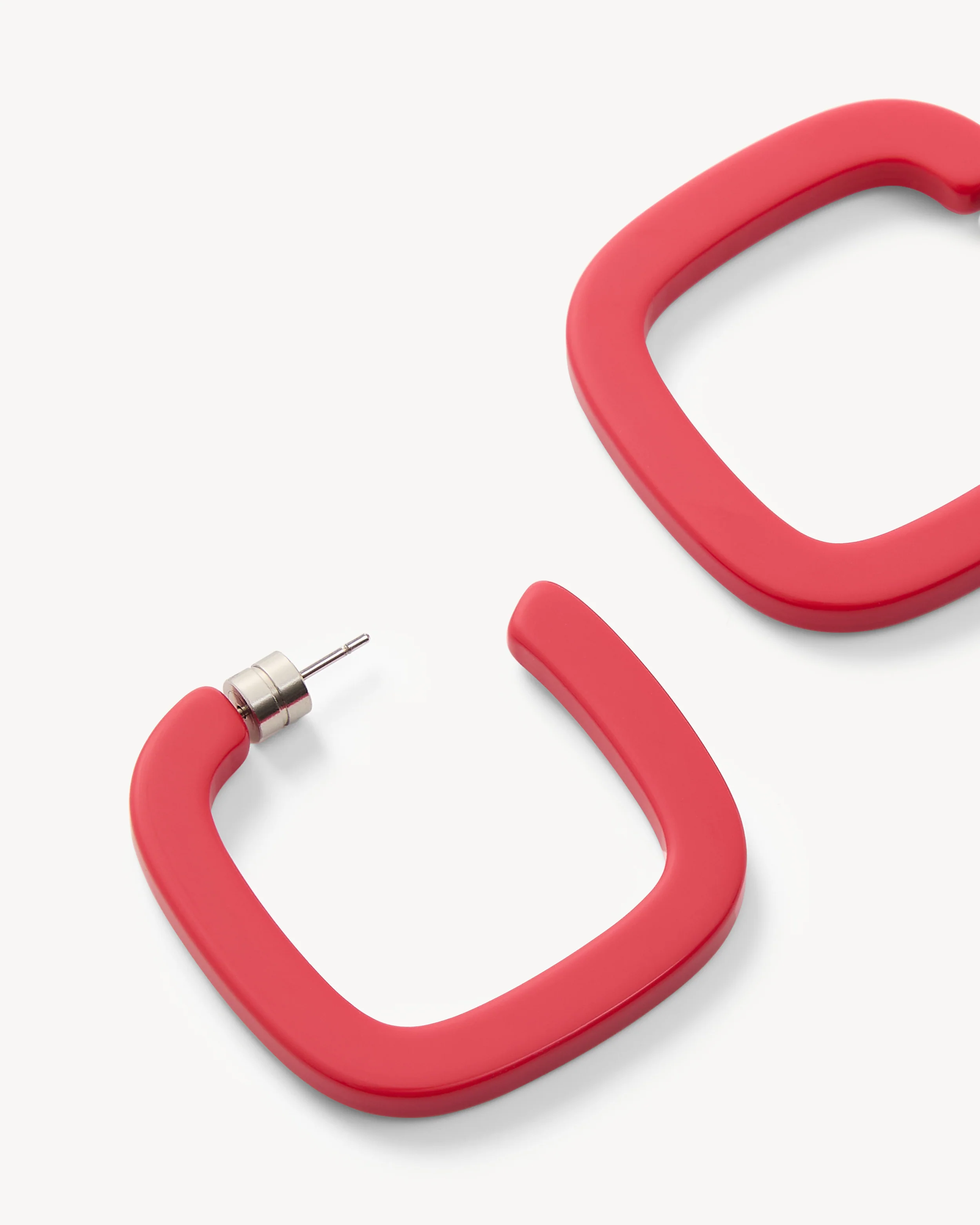 Midi Square Hoops in Ruby - Image 2