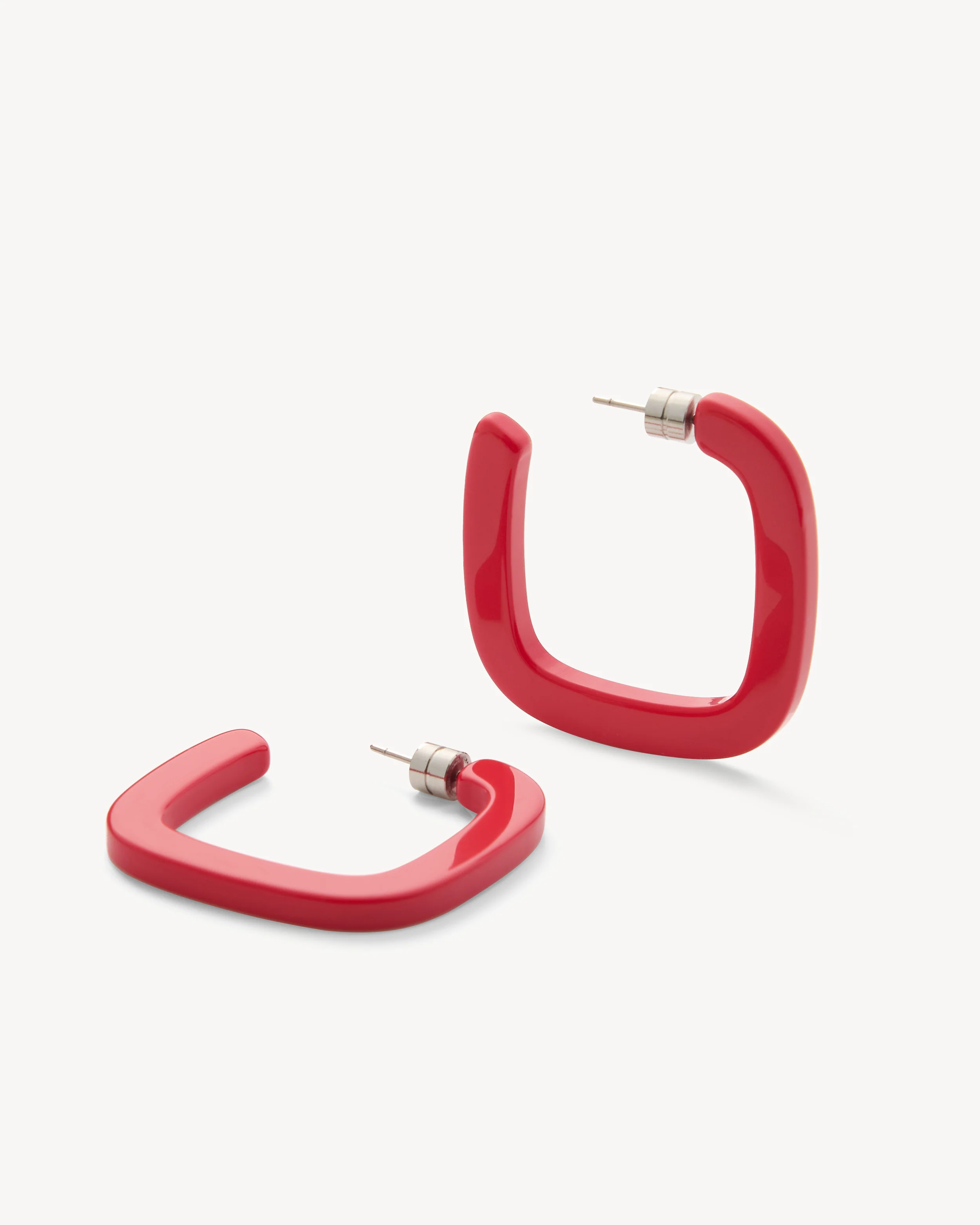 Midi Square Hoops in Ruby - Image 3