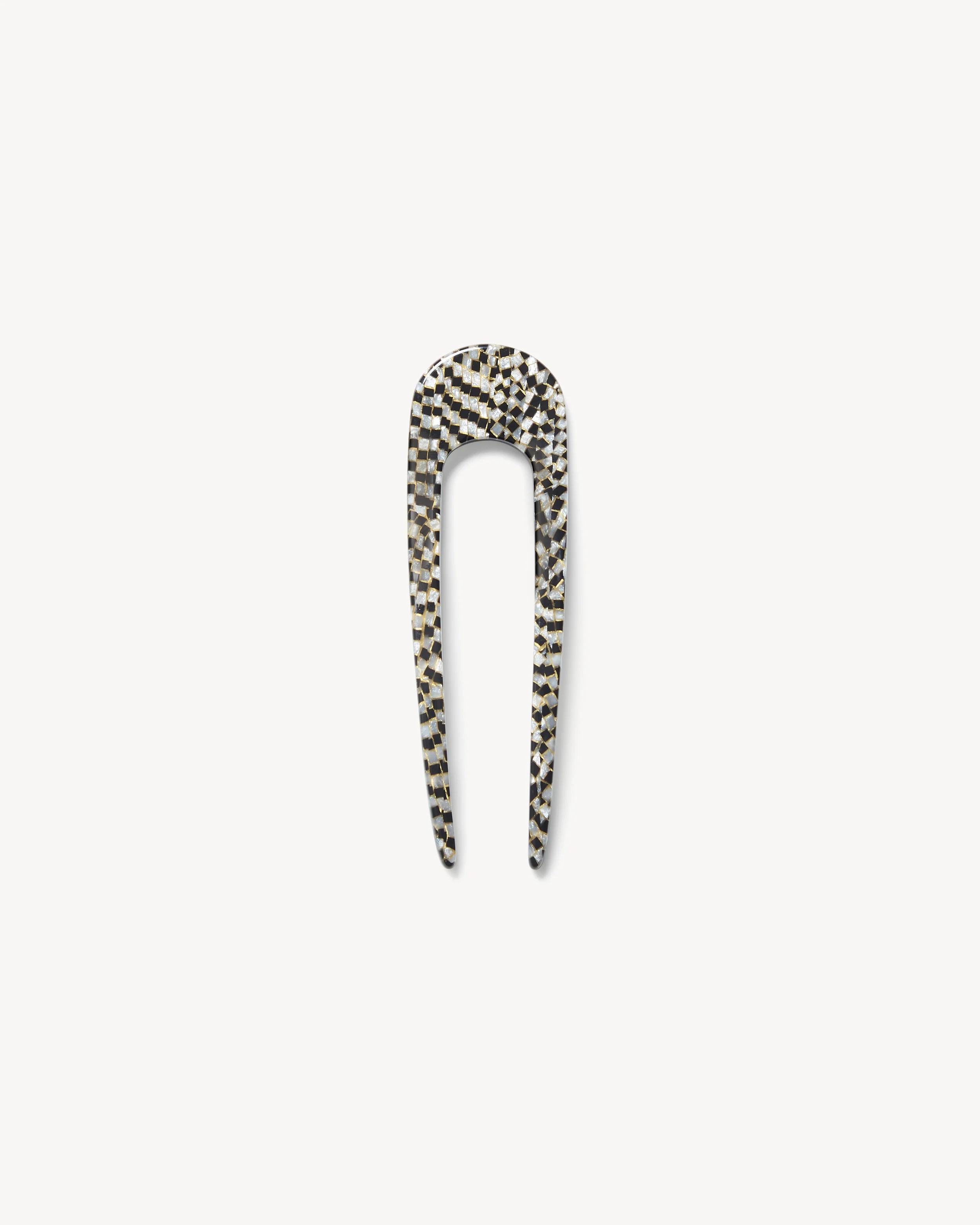 Mini French Hair Pin in Perle Noir