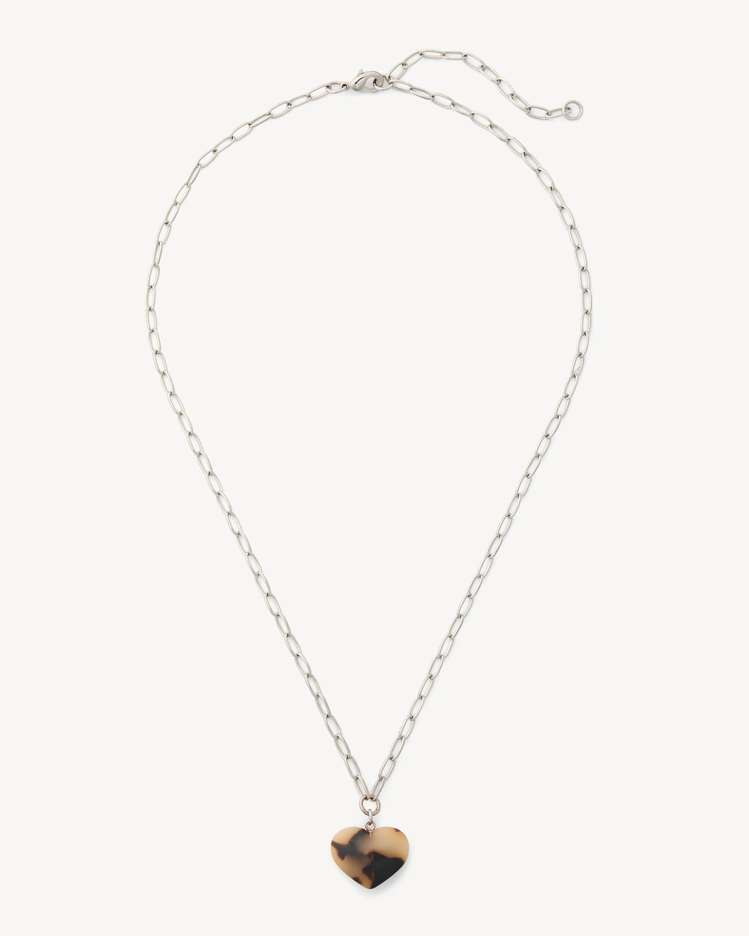 Mini Heart Pendant Necklace in Blonde Tortoise - Image 3